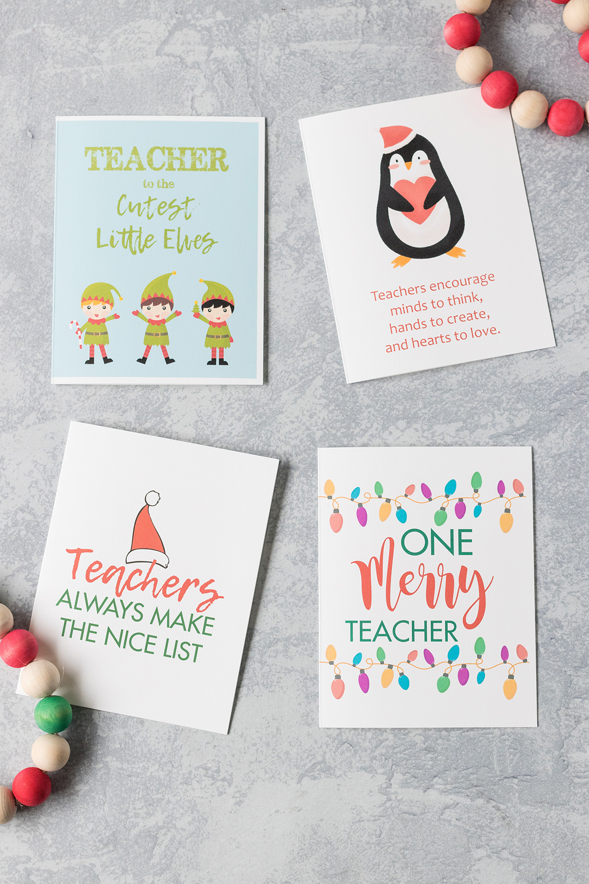 Free Printable Teacher Thank You Christmas Cards • Rose Clearfield with regard to Free Printable Christmas Card For Teacher