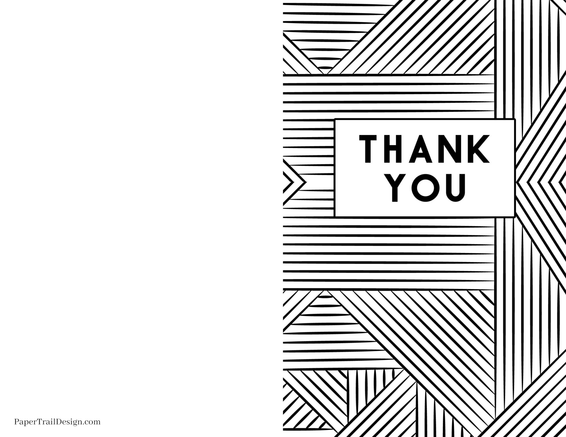 Free Printable Thank You Cards - Paper Trail Design regarding Folding Thank You Cards Printable