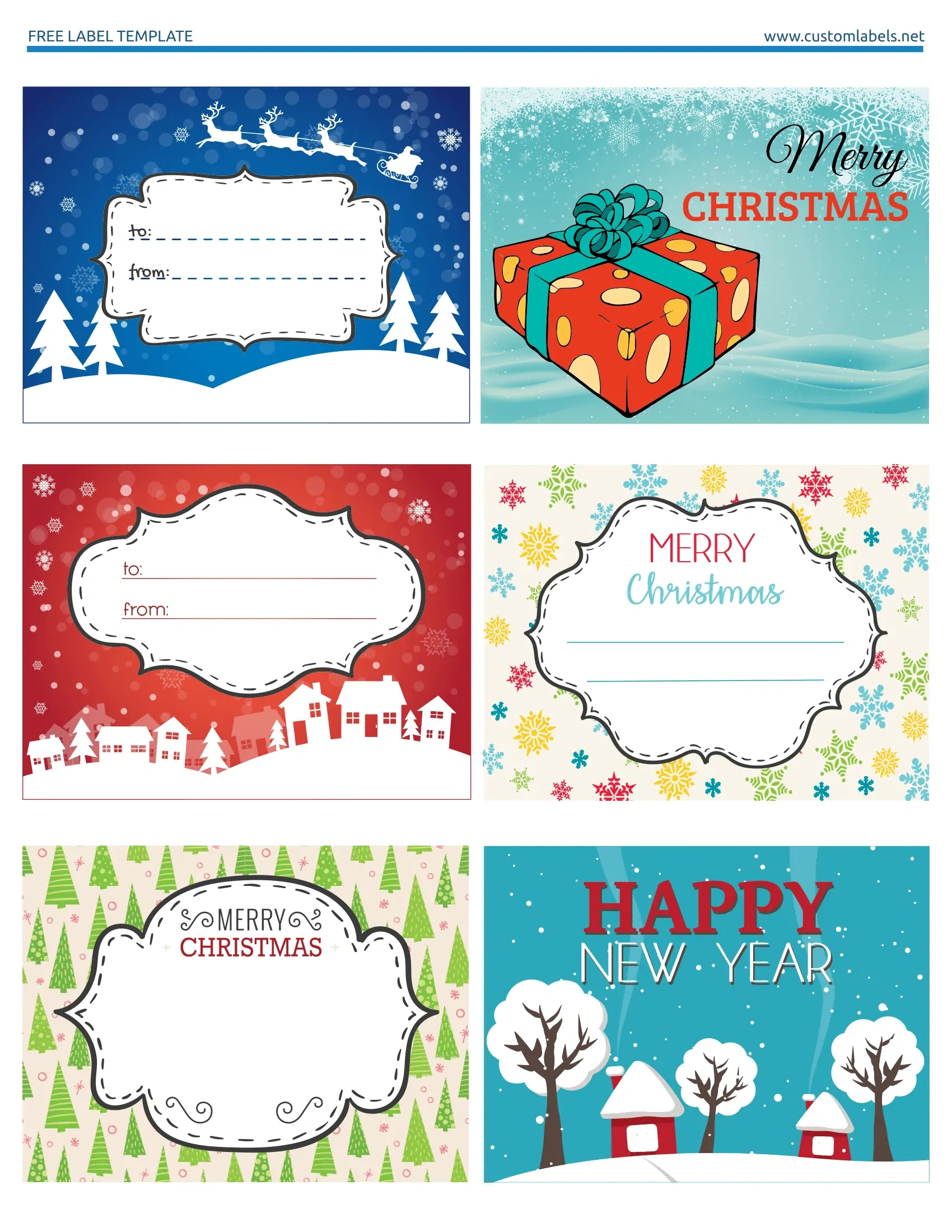 Fun And Colorful Christmas Labels - Free Printables within Free Printable Christmas Tags For Gifts