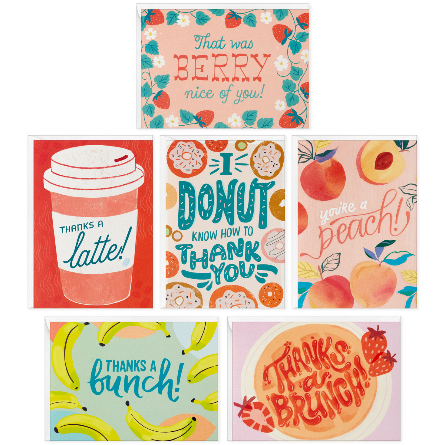 Fun Foods Thank-You Note Cards, Pack Of 36 - Note Cards with Hallmark Thank You Cards Printable