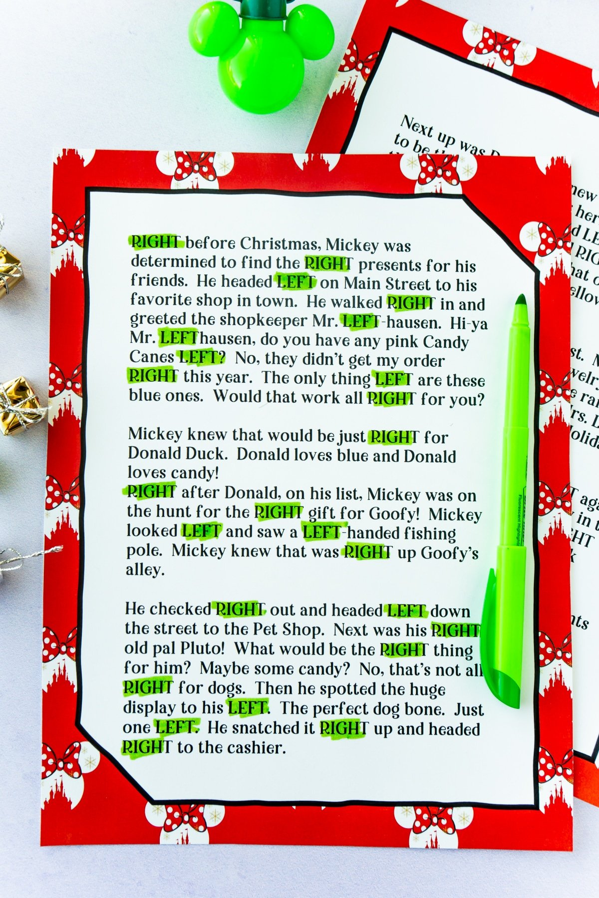 Fun Left Right Christmas Game (4 Printable Stories) - Play Party Plan pertaining to Left Right Christmas Game Printable For Kids