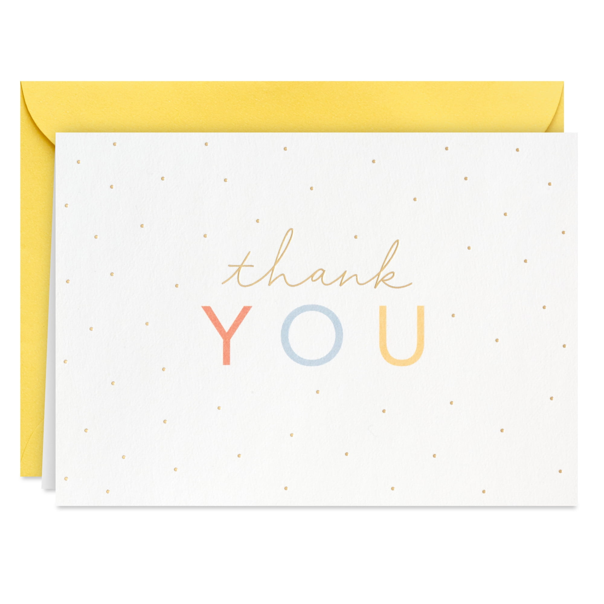 Hallmark General Thank You Note ( Gold Dots On White) - Walmart within Hallmark Thank You Cards Printable