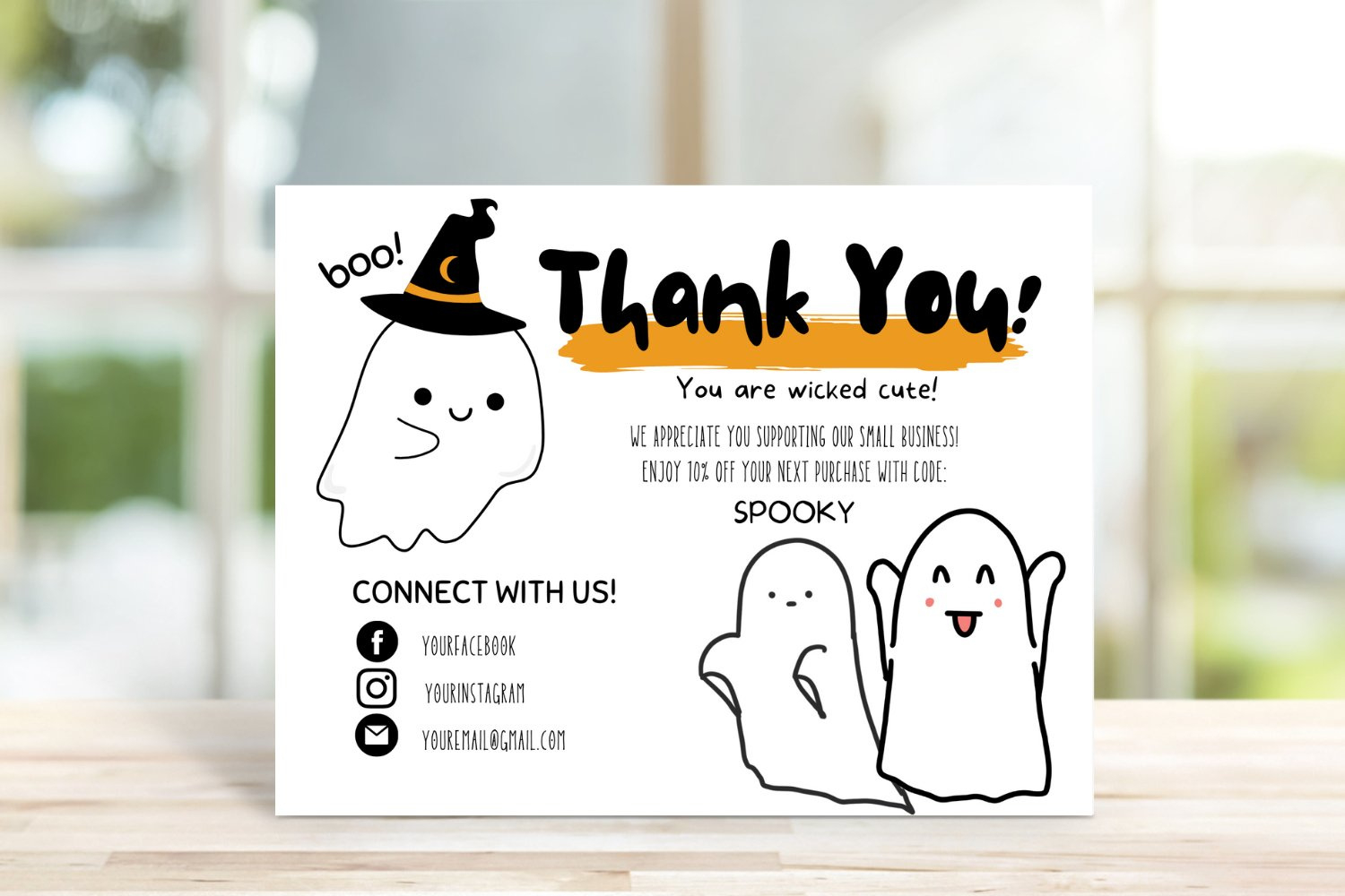Halloween Business Thank You Card Template inside Halloween Thank You Cards Printable
