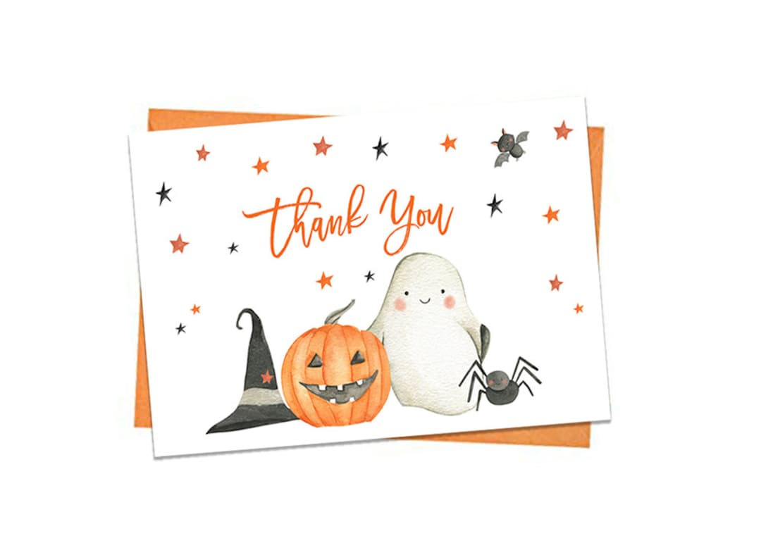 Halloween Thank You Card, Printable Thank You Notes, A Little Boo with Halloween Thank You Cards Printable