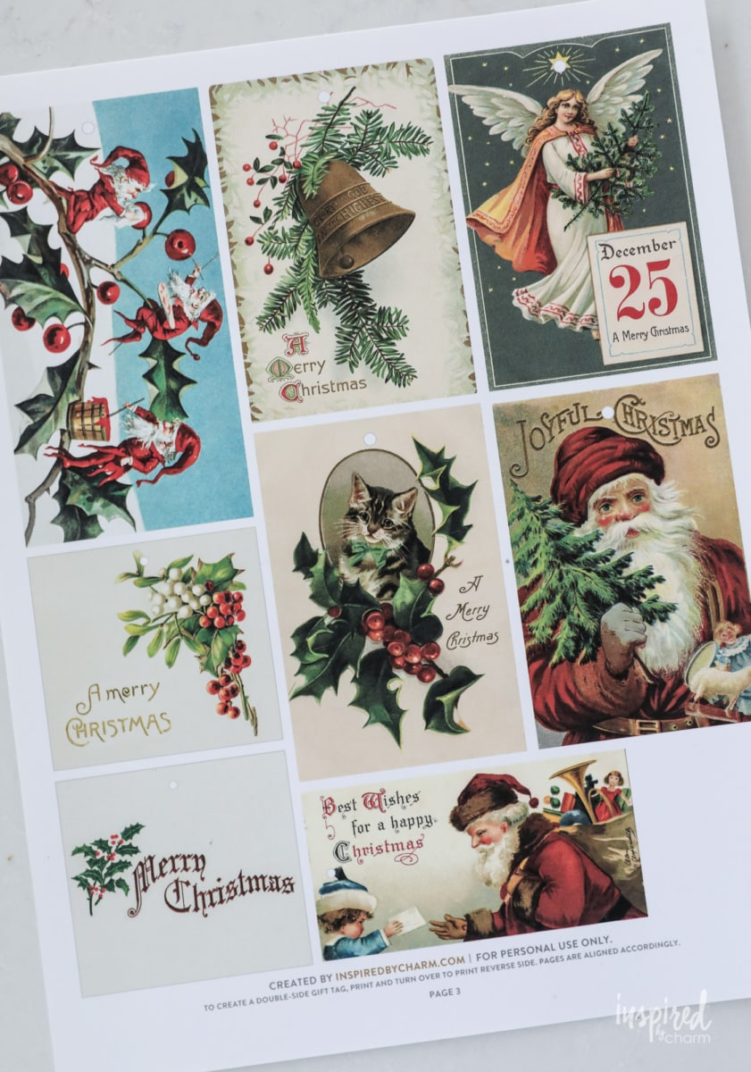 Handmade Vintage-Inspired Christmas Gift Tags inside Free Vintage Printable Christmas Tags