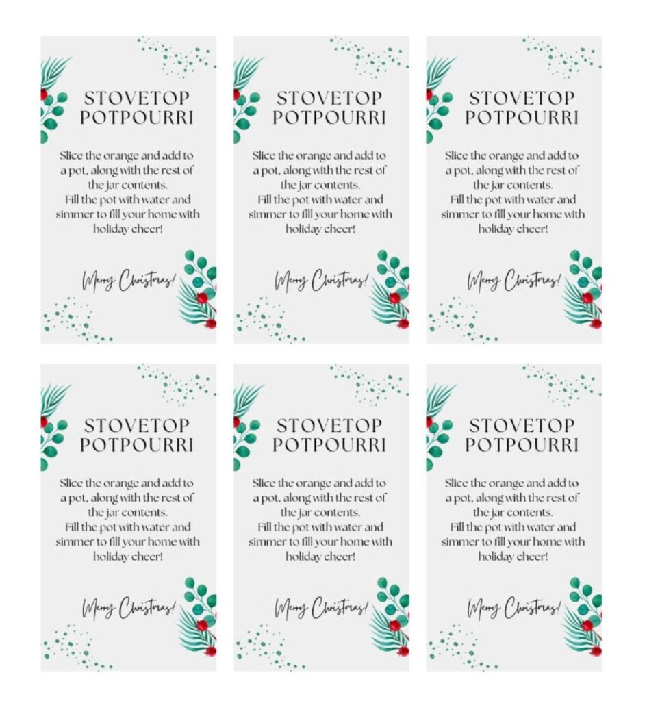 Holiday Potpourri pertaining to Free Printable Christmas Potpourri Tags