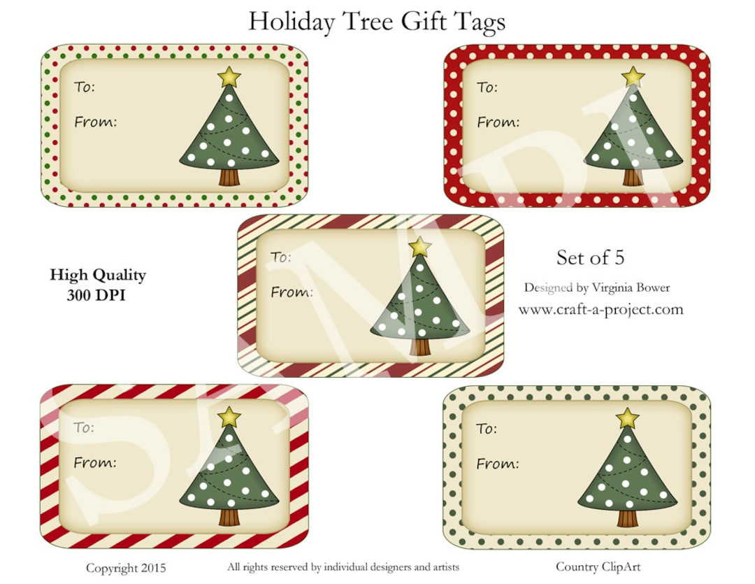 Holiday Tree Gift Tags - Christmas Gift Tags - Printable Gift Tags with Christmas Tree Tags Printable