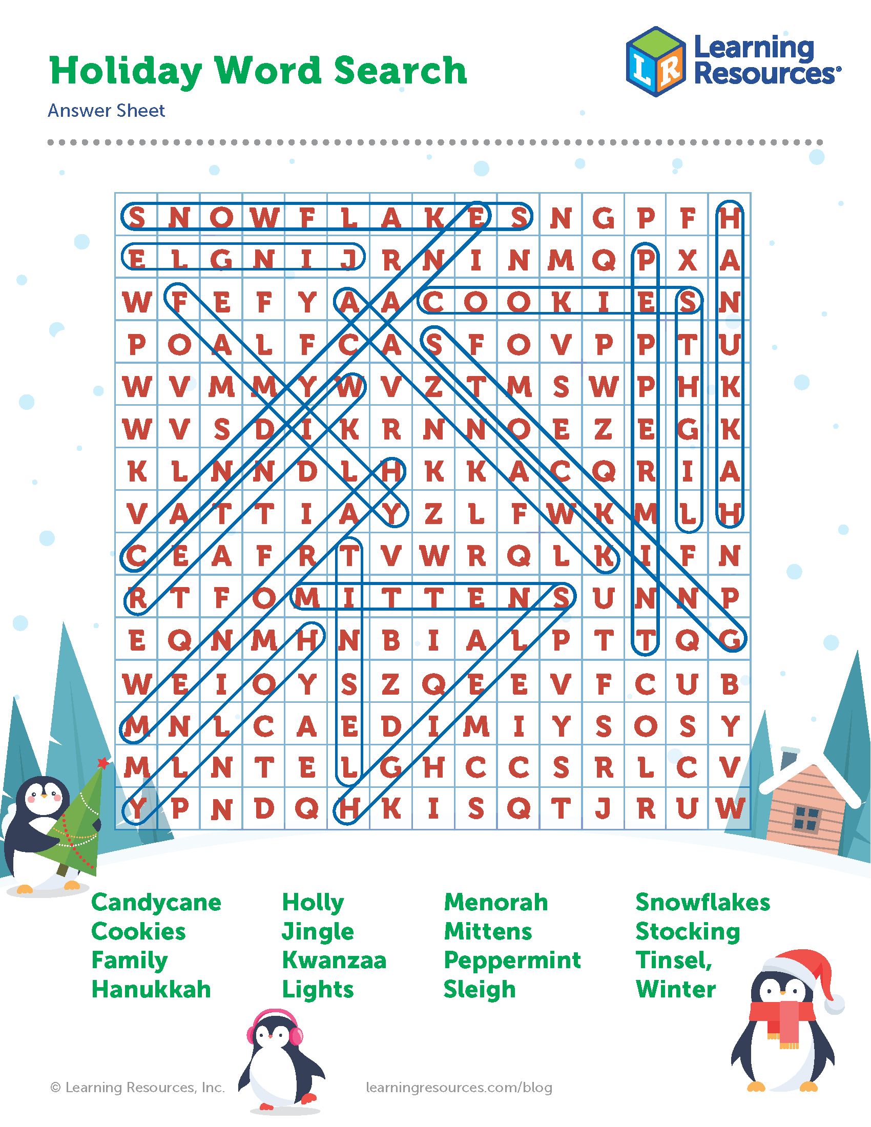 Holiday Word Search Printable | Learning Resources for Holiday Word Search Printable With Answers