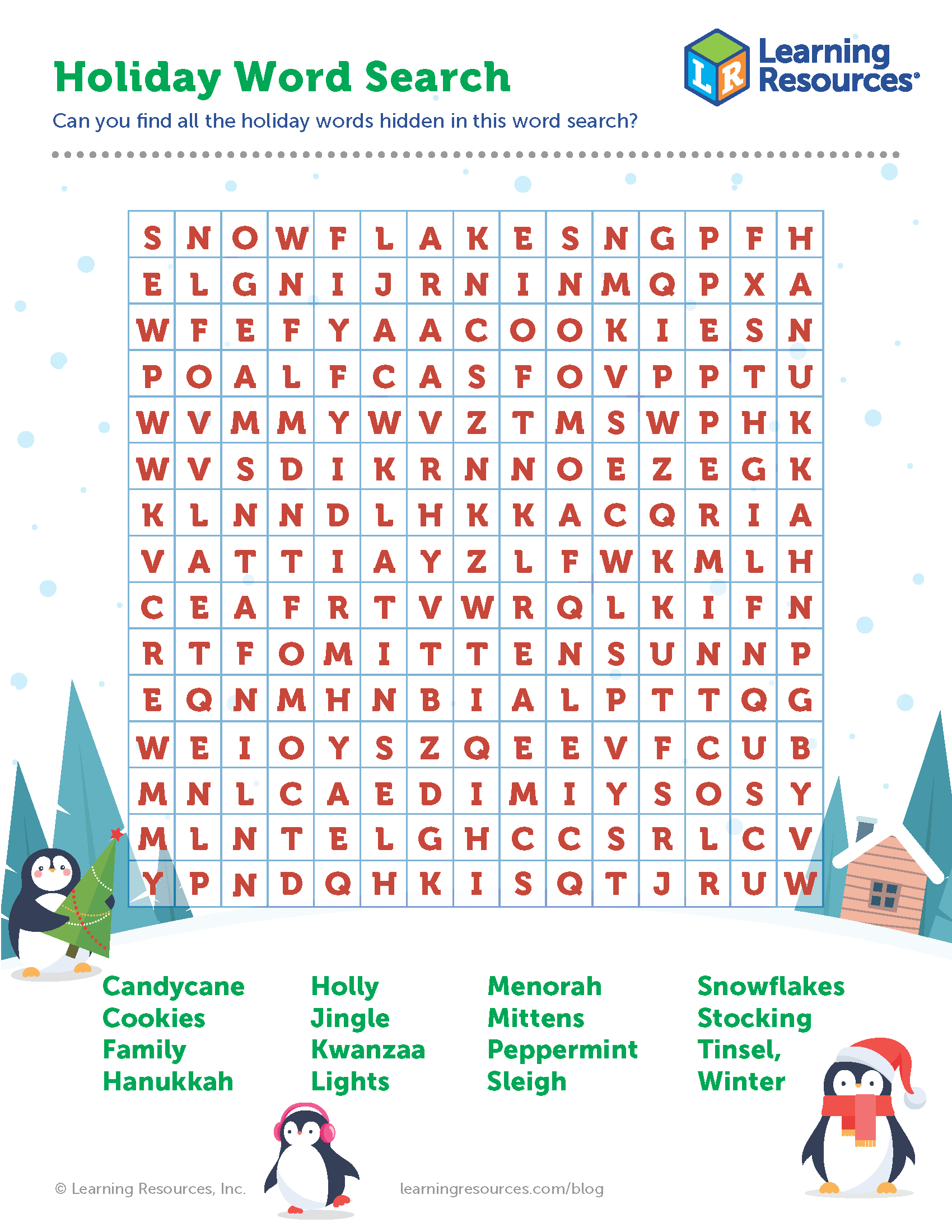 Holiday Word Search Printable | Learning Resources within Holiday Word Search Puzzles Printable