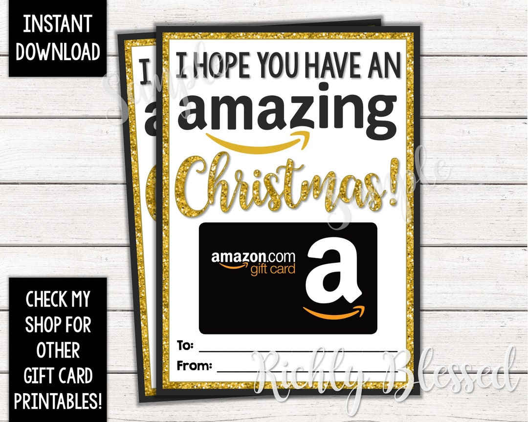 Instant Download Amazon Gift Card Christmas Card Holder Gift Card with Amazon Printable Gift Card Christmas Theme