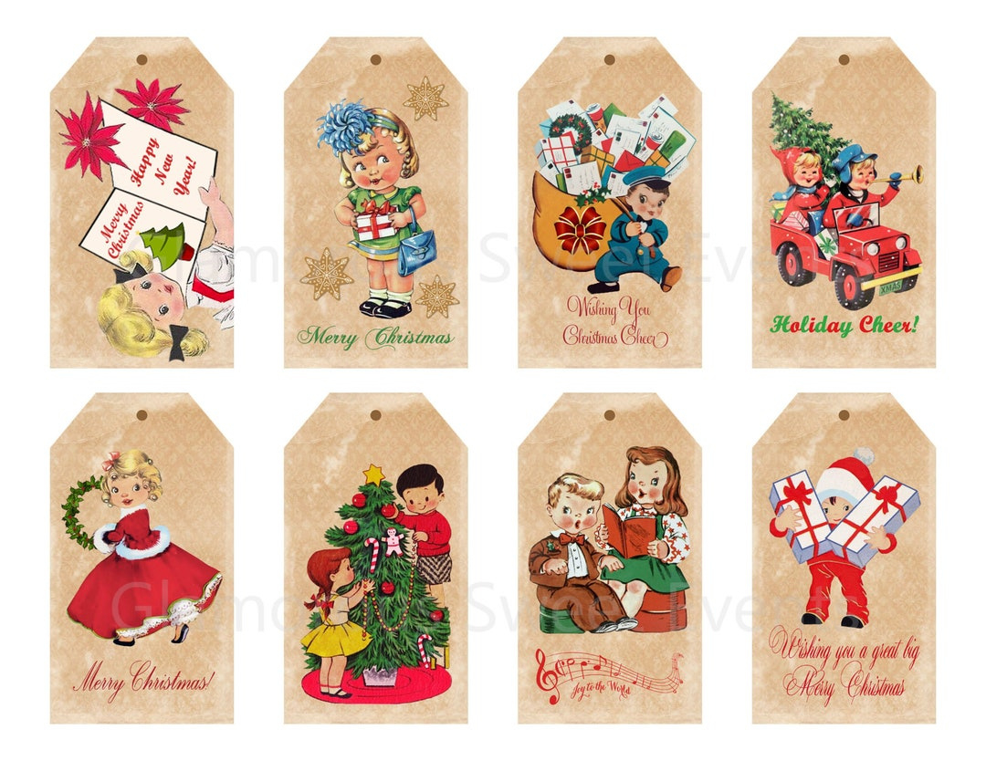 Instant Download, Vintage Christmas Gift Tags, Printable - Etsy regarding Vintage Christmas Tags Printable
