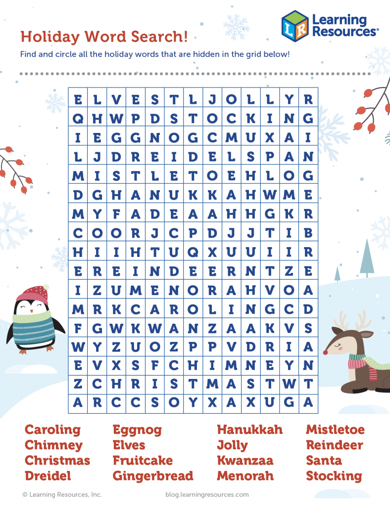 Jolly Holiday Word Search! | Learning Resources in Holiday Word Search Printable Free