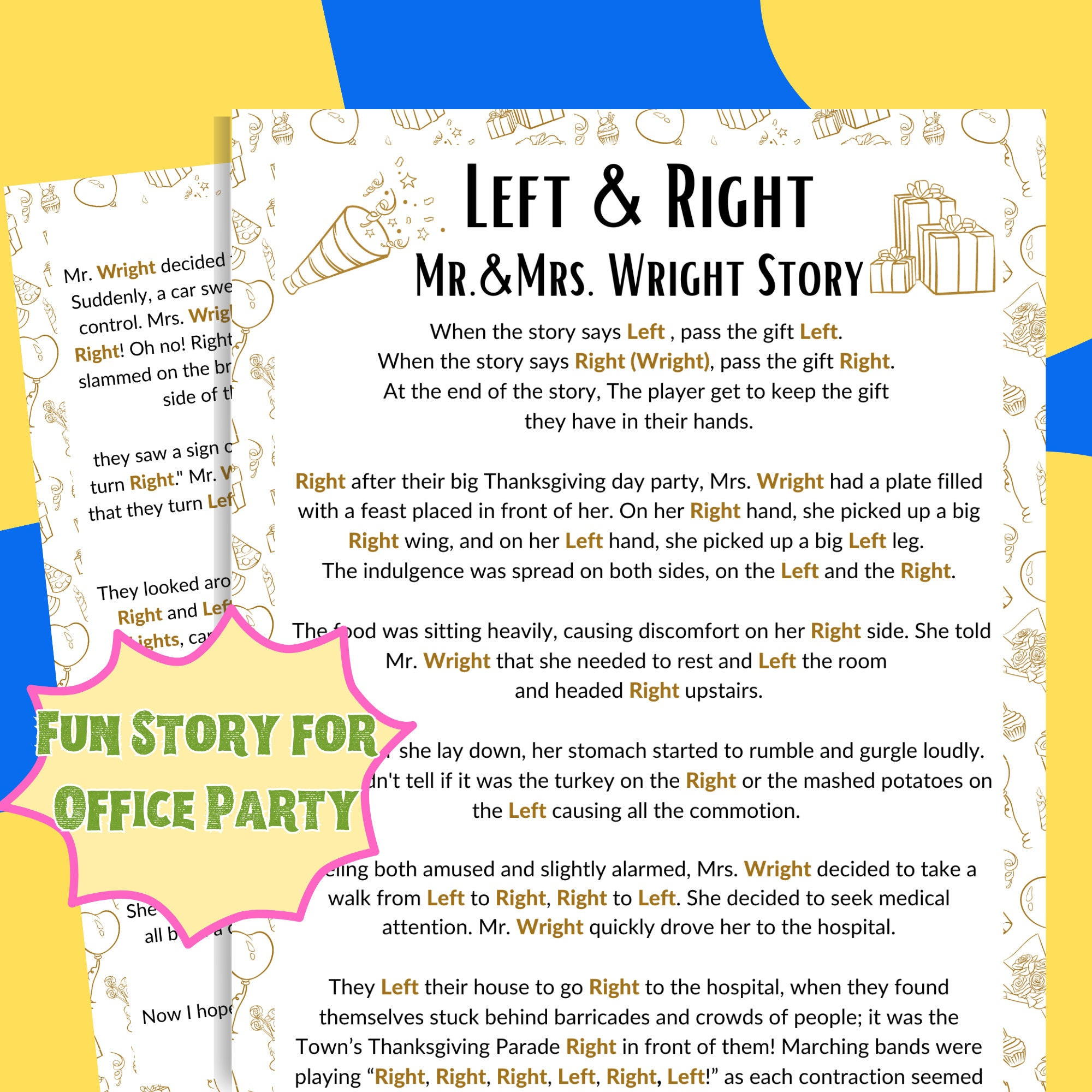 Left Right Game Office, Funny Story Left Right Game Any Occasion with regard to Funny Left Right Game Story Any Occasion