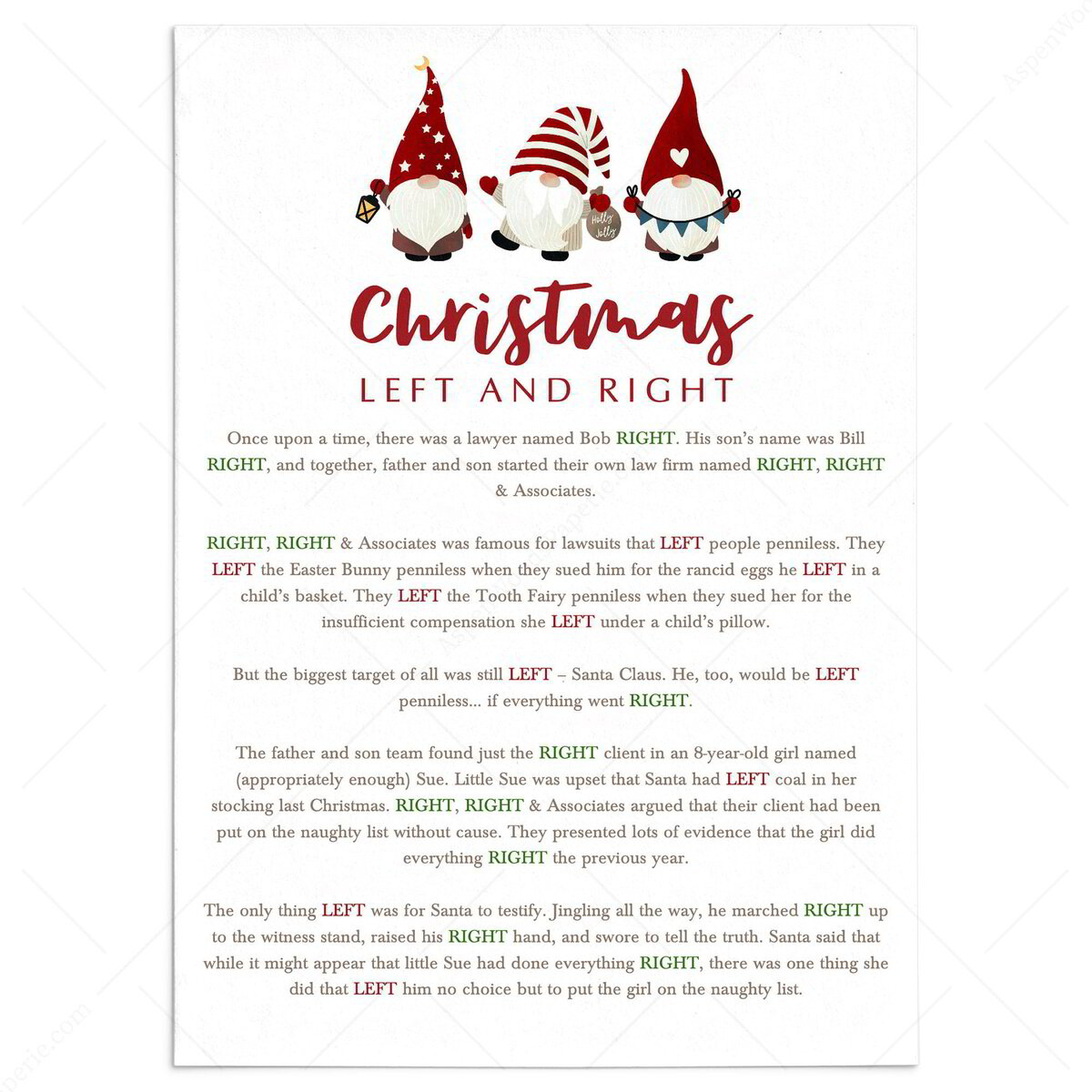 Left Right Xmas Game Printable | Christmas Gnomes pertaining to Naughty Left Right Christmas Game Printable