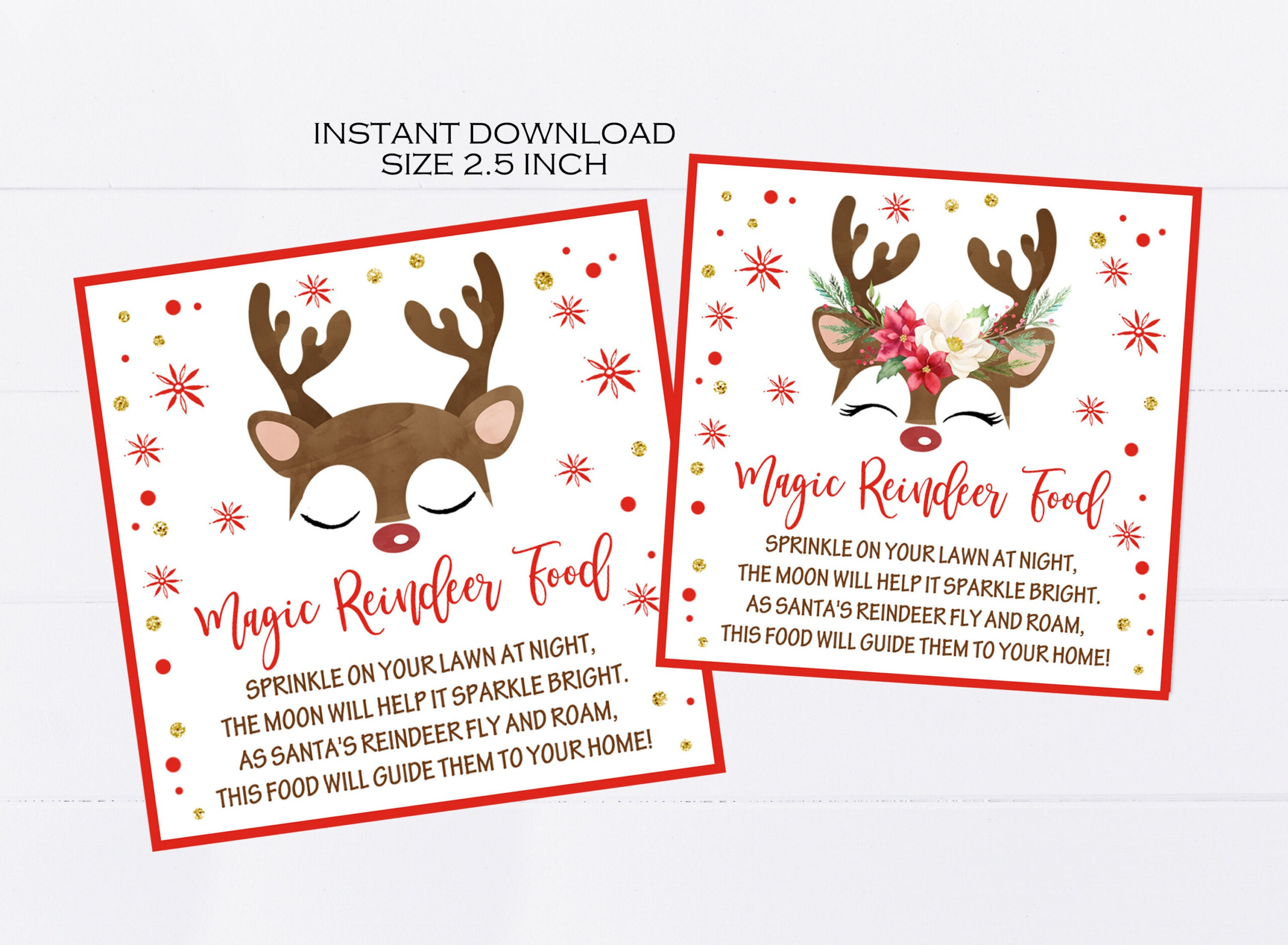 Magic Reindeer Food Tags Printable, Christmas Party Favors with regard to Reindeer Food Printable Tag