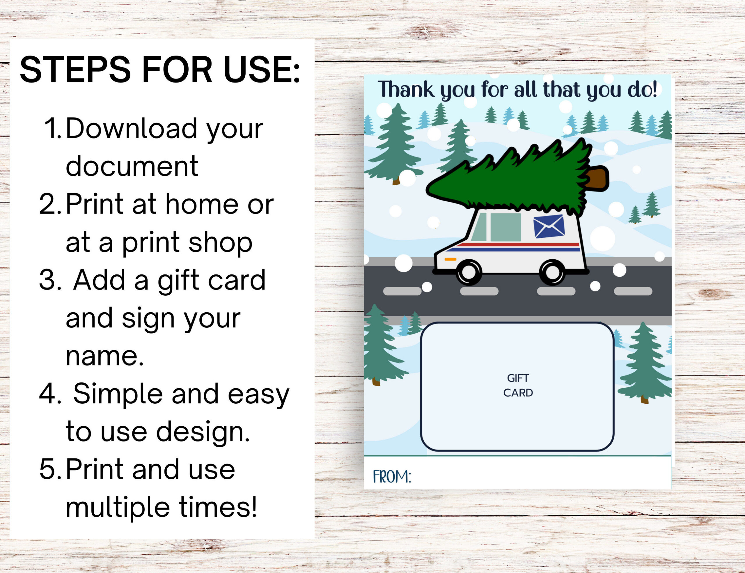 Mailman Gift Card Holder, Christmas Gift For Mail Carrier, Postal within Free Printable Christmas Card For Mail Carrier