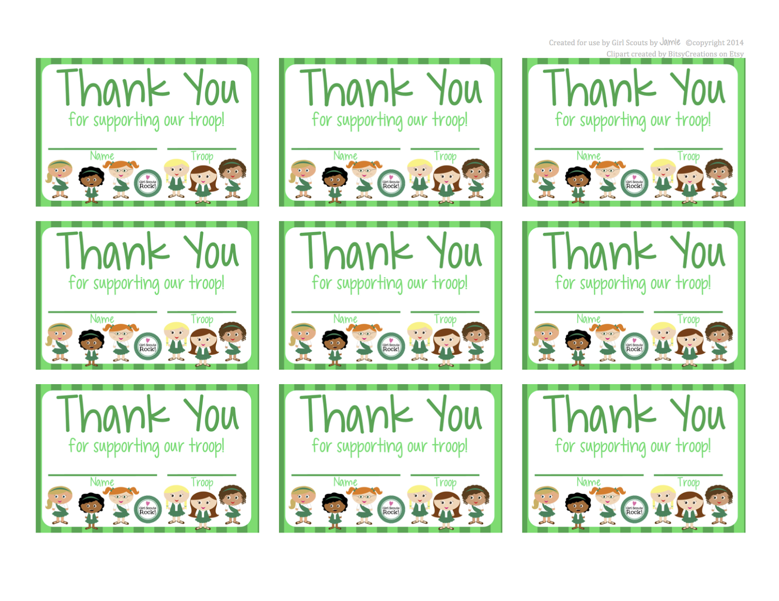 My Fashionable Designs: Girl Scouts - Free Printable Thank You Cards throughout Free Printable Girl Scout Thank You Cards