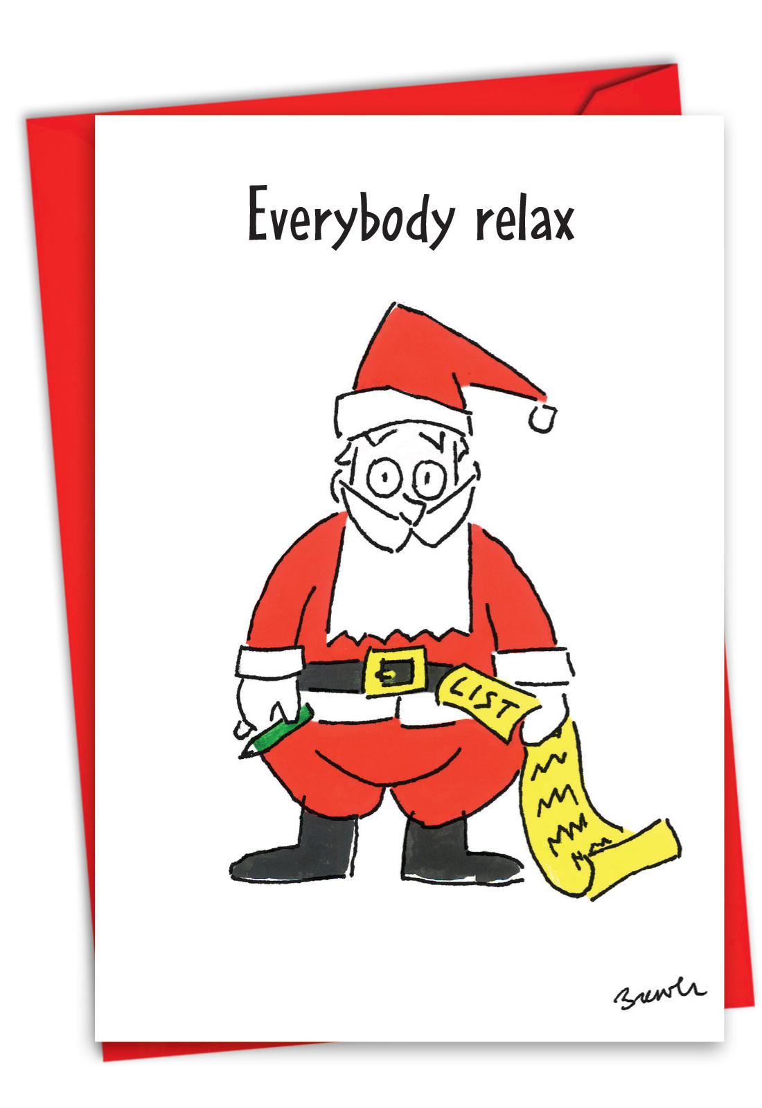 Nothing Naughty: Funny Merry Christmas Card with Printable Christmas Card Funny