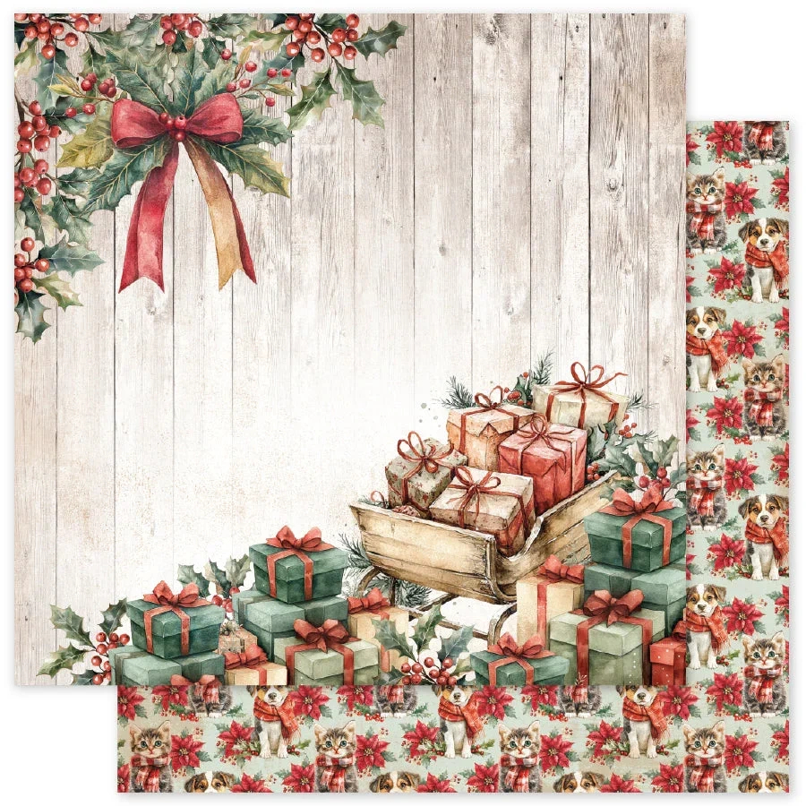 Paper Rose - Christmas Tree Farm - Paper C - 12X12 Double-Sided with Printable Christmas Card Stock Paper