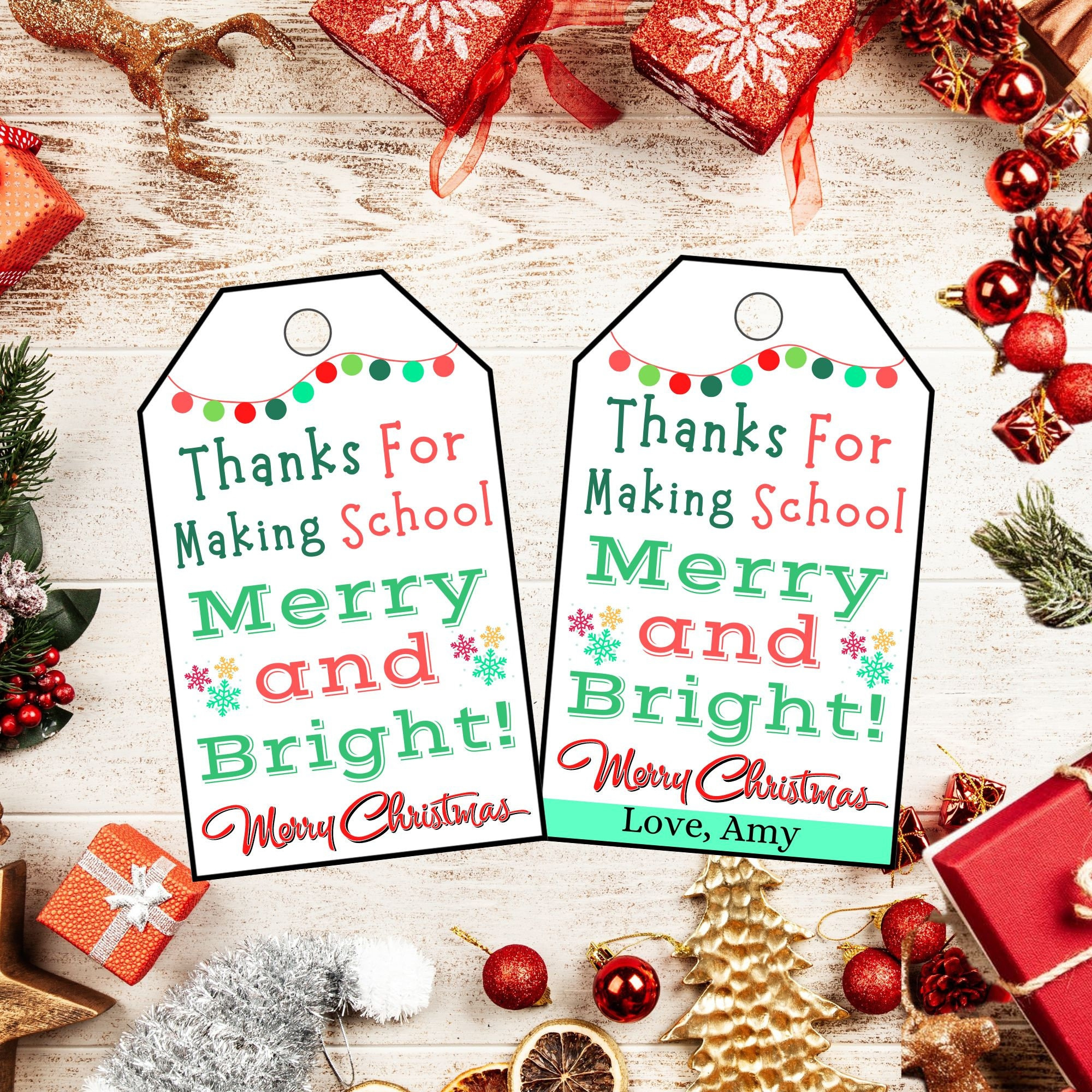 Personalized Christmas Gift Tags – Teacher Appreciation, School within Printable Christmas Tags For Teachers