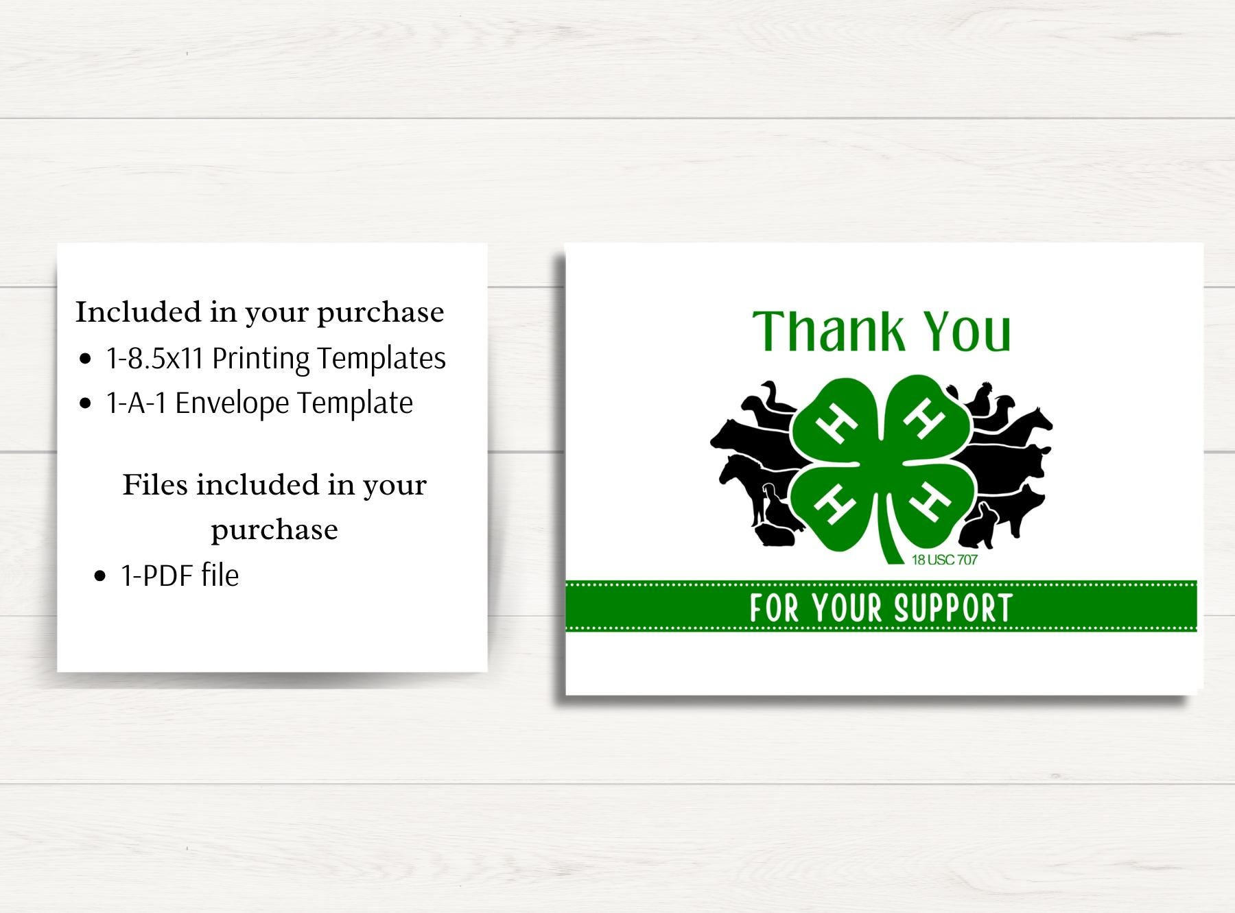 Printable 4H Thank You Card Template, 3.5X5 Print At Home Thank intended for 4H Thank You Cards Printable
