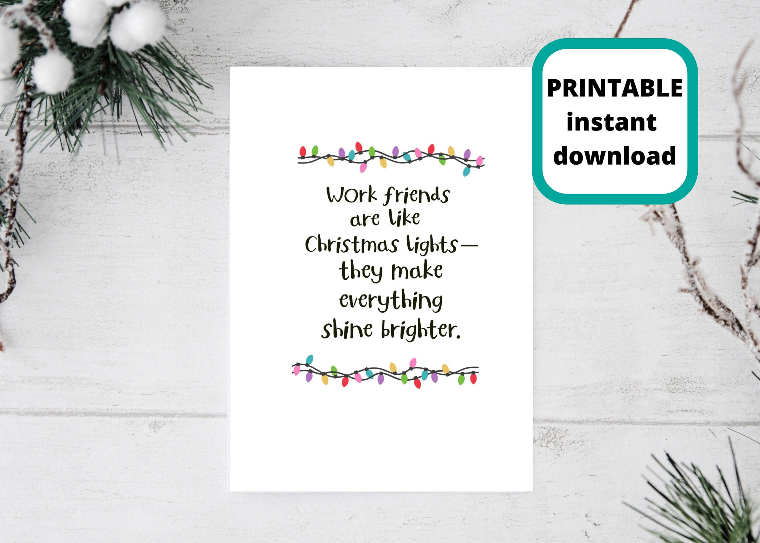 Printable Christmas Card For Coworker: Work Friends (Digital inside Printable Christmas Card For Coworker