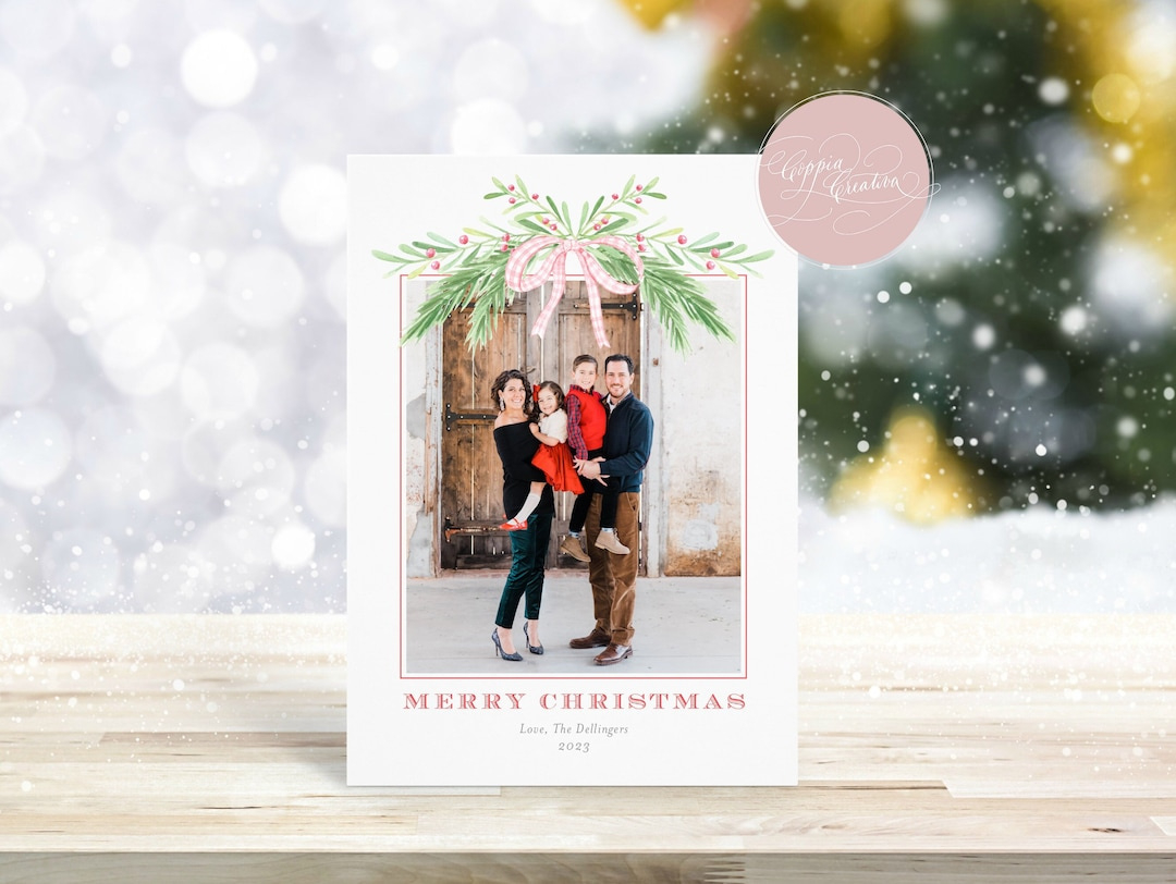 Printable Christmas Card With Photo, Holiday Card, Photo Card inside Printable Christmas Card Etsy