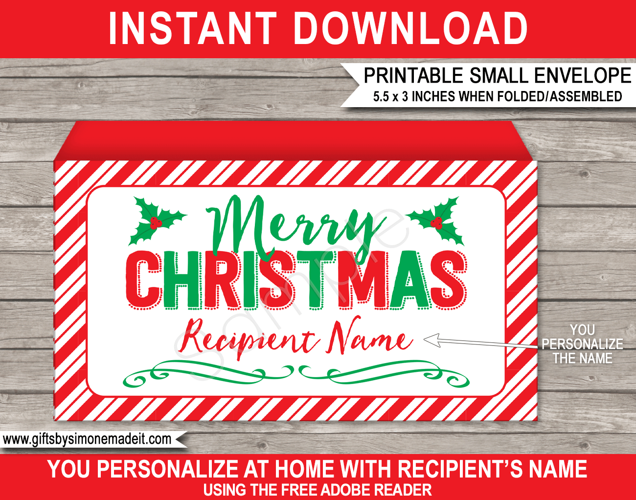 Printable Christmas Envelope Template | Diy Personalized Xmas Envelope throughout Printable Christmas Card Labels For Envelopes