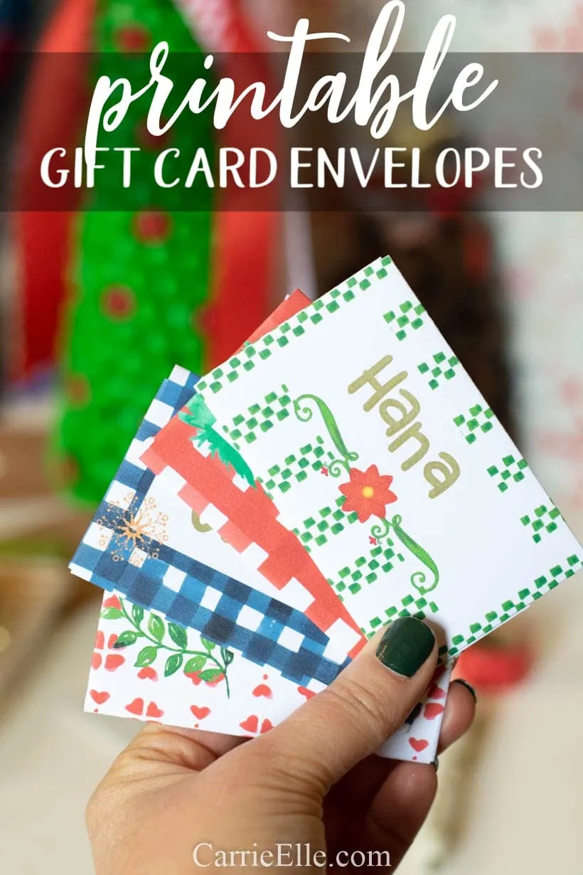 Printable Christmas Gift Card Envelope - Carrie Elle in Printable Christmas Card Stock with Envelopes