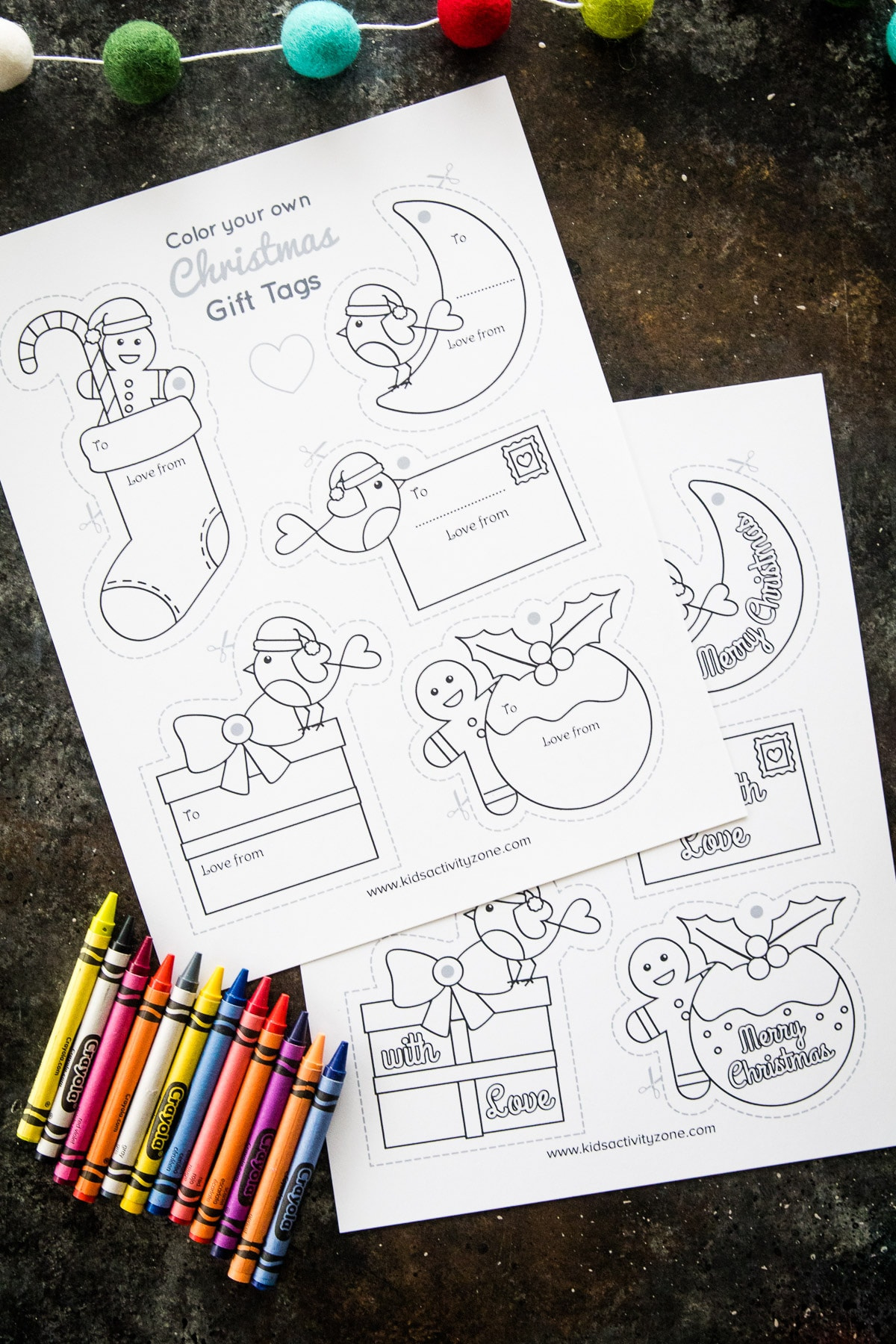 Printable Christmas Gift Tags To Color - Kids Activity Zone throughout Free Printable Coloring Christmas Gift Tags