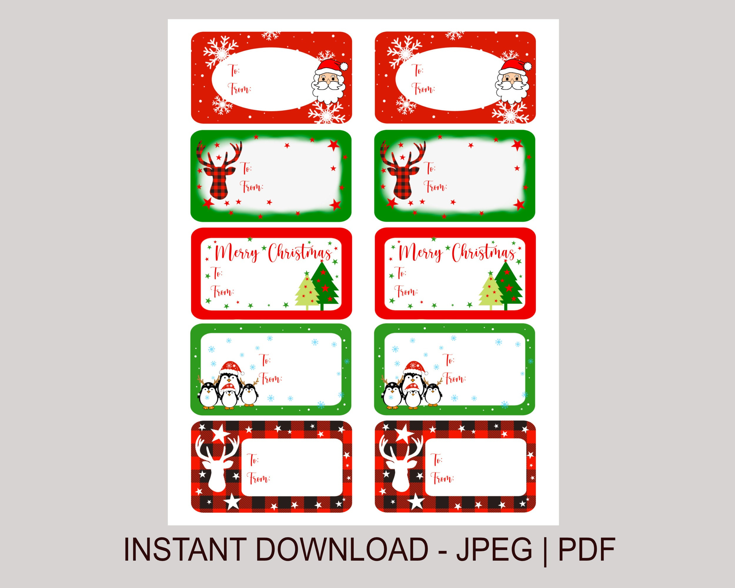 Printable Christmas Labels, Instant Download, Winter Holiday with regard to Printable Christmas Tags Stickers