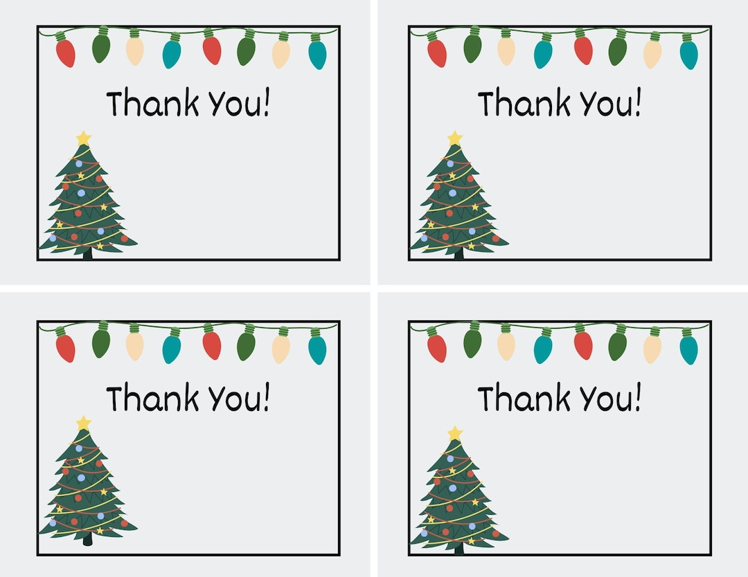 Printable Christmas Thank You Cards For Teachers, Students, Or pertaining to Printable Holiday Thank You Cards