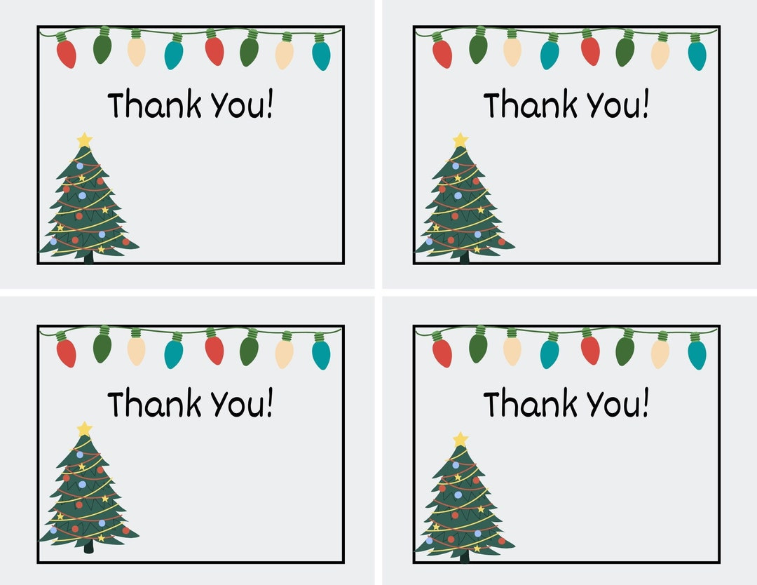 Printable Christmas Thank You Cards For Teachers, Students, Or within Free Christmas Thank You Cards Printable