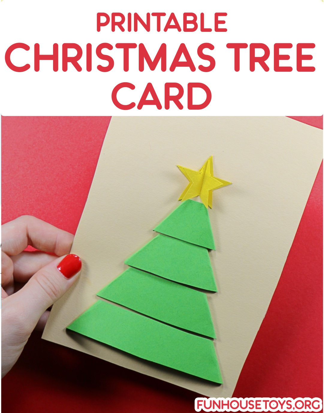 Printable Christmas Tree Card For Kids regarding Printable Christmas Card Craft