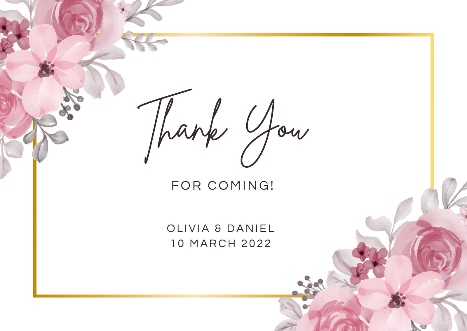 Printable, Customizable Thank You Card Templates | Canva intended for Free Online Thank You Cards Printable