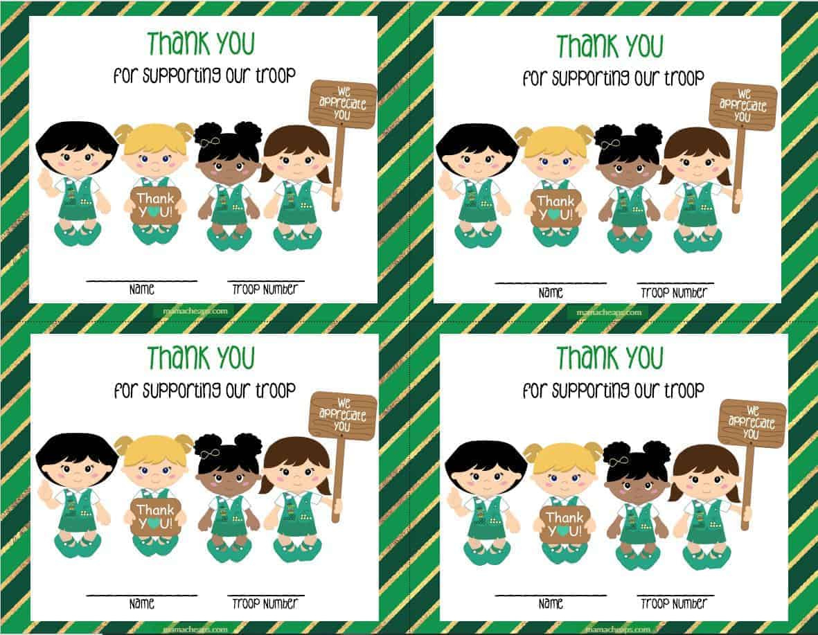 Printable Girl Scout Thank You Cards - Mama Cheaps® for Free Printable Girl Scout Thank You Cards