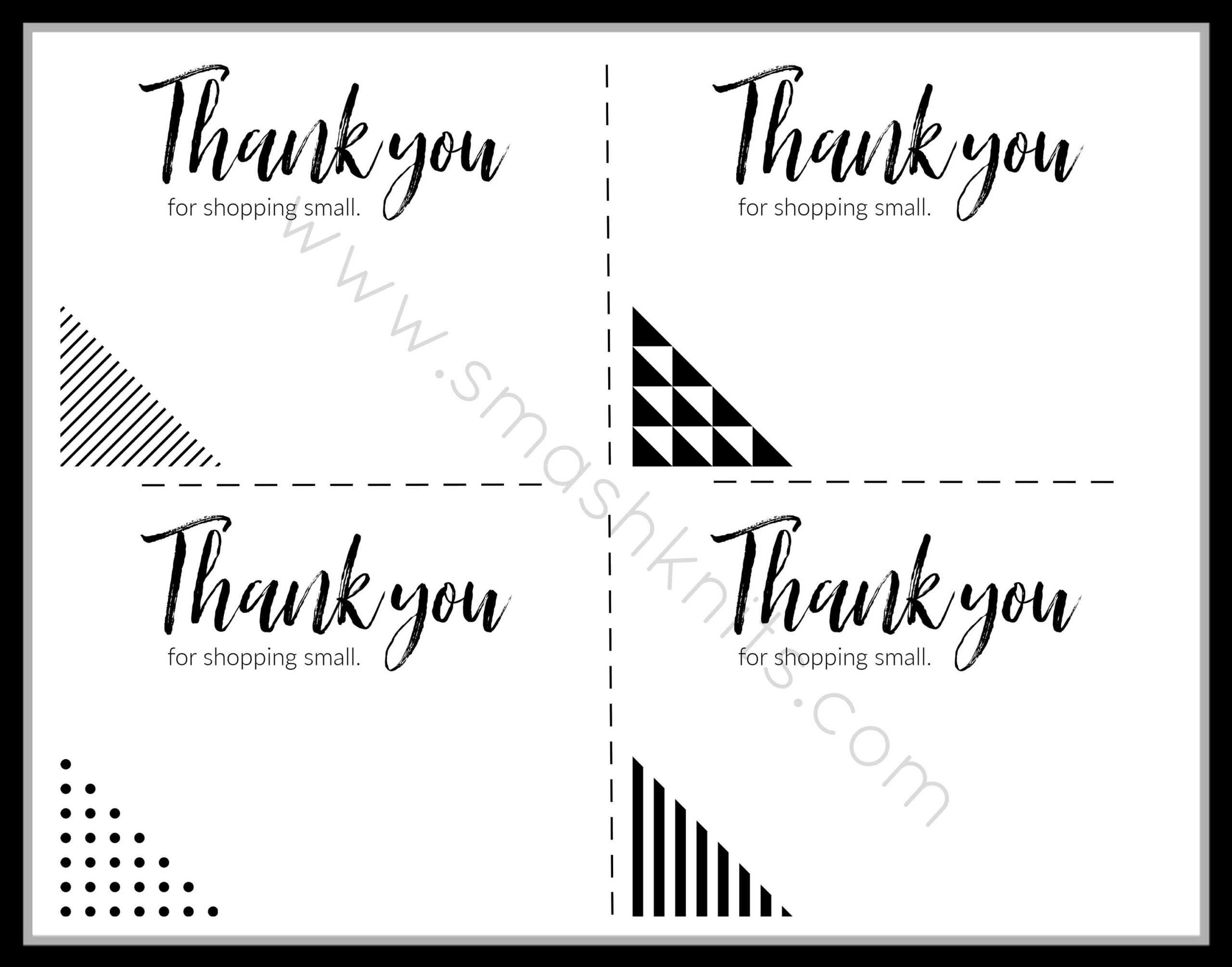 Printable Thank You Cards: Small Business Gift Tags (Pdf) - Etsy intended for Small Thank You Cards Printable