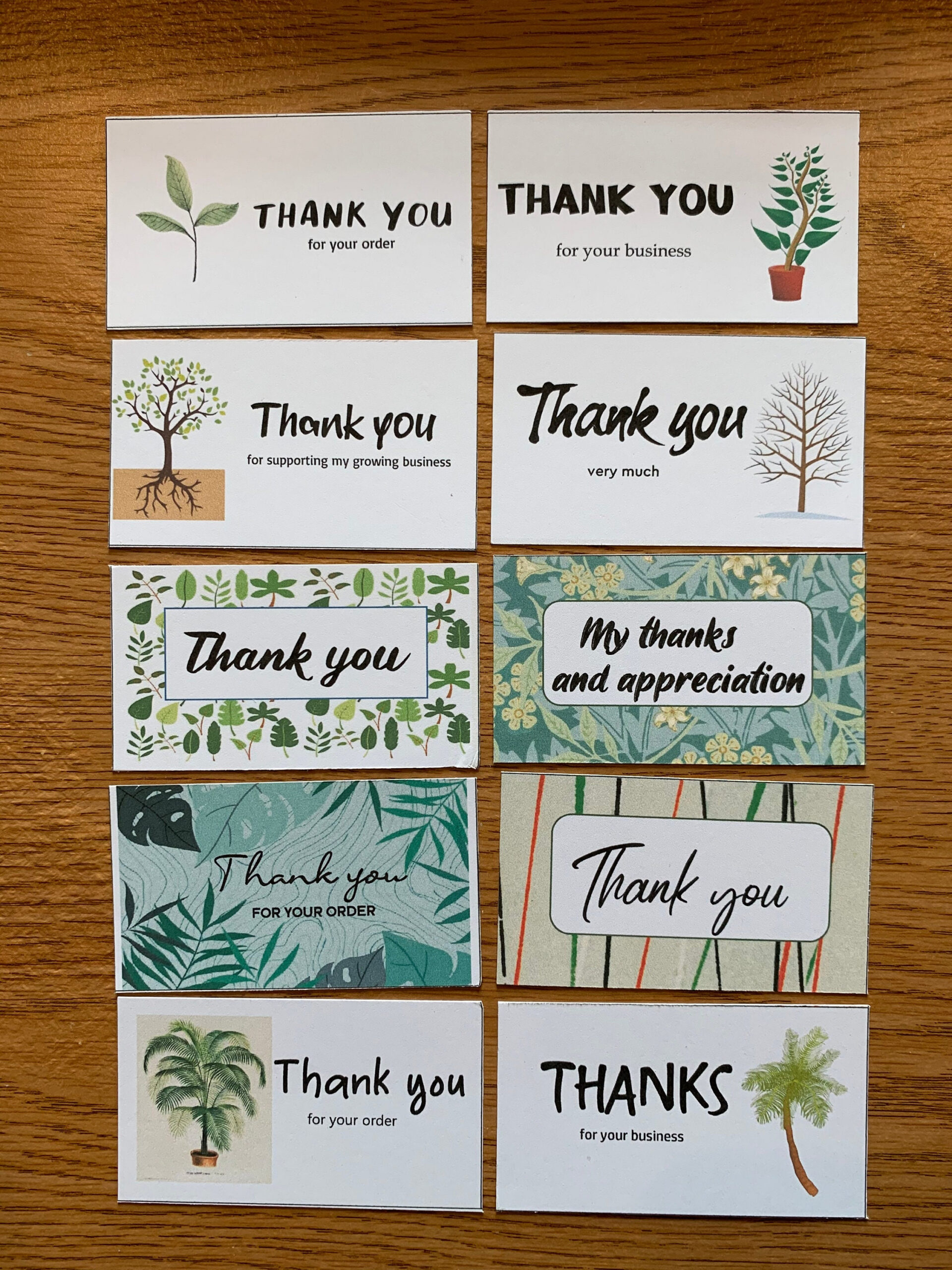 Printable Thank You For Your Order Cards, Set Of 10, Mini Cards inside Printable 4X6 Thank You Cards