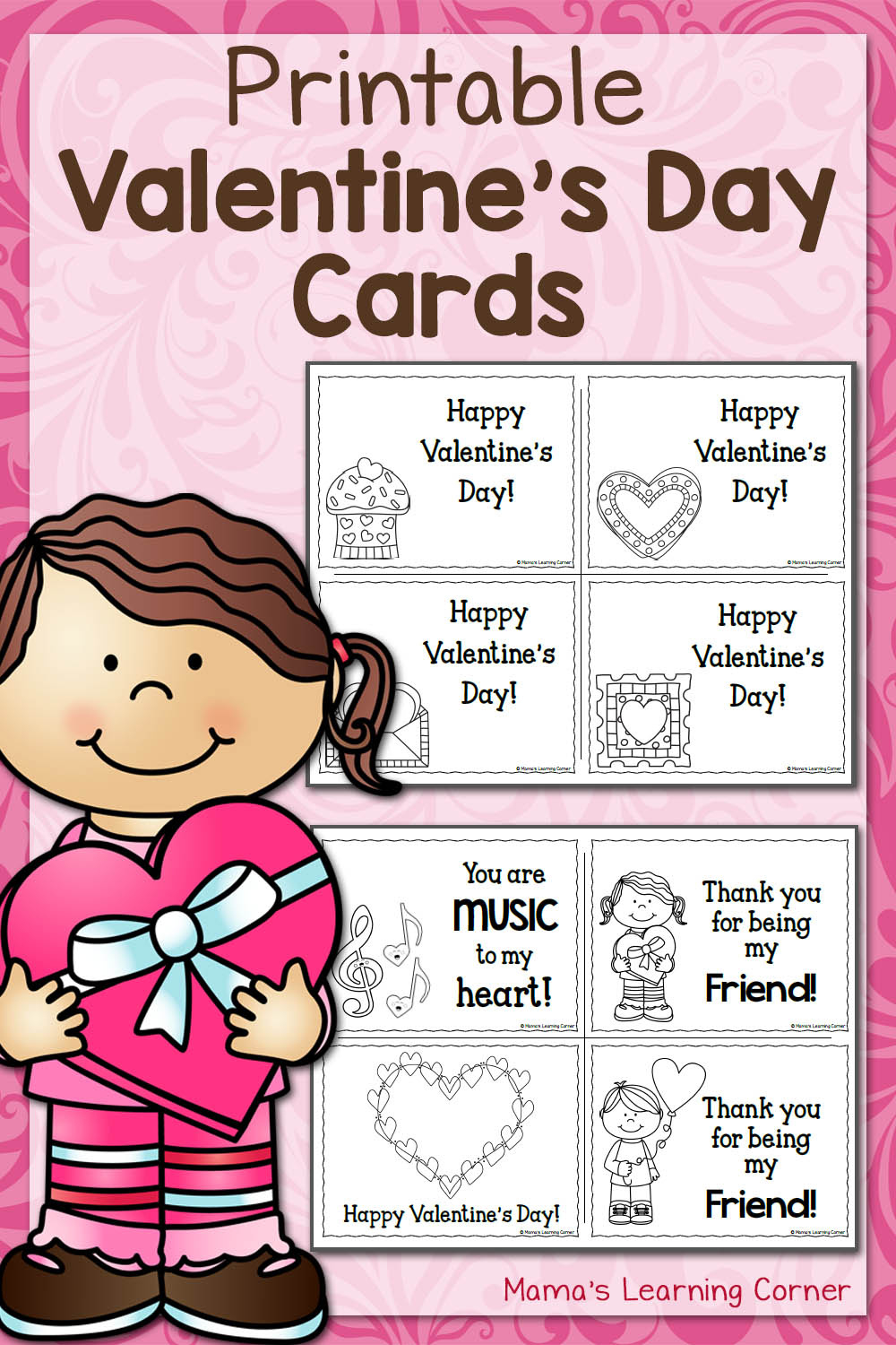 Printable Valentine&amp;#039;S Day Cards - Mamas Learning Corner with Free Valentine Thank You Cards Printable