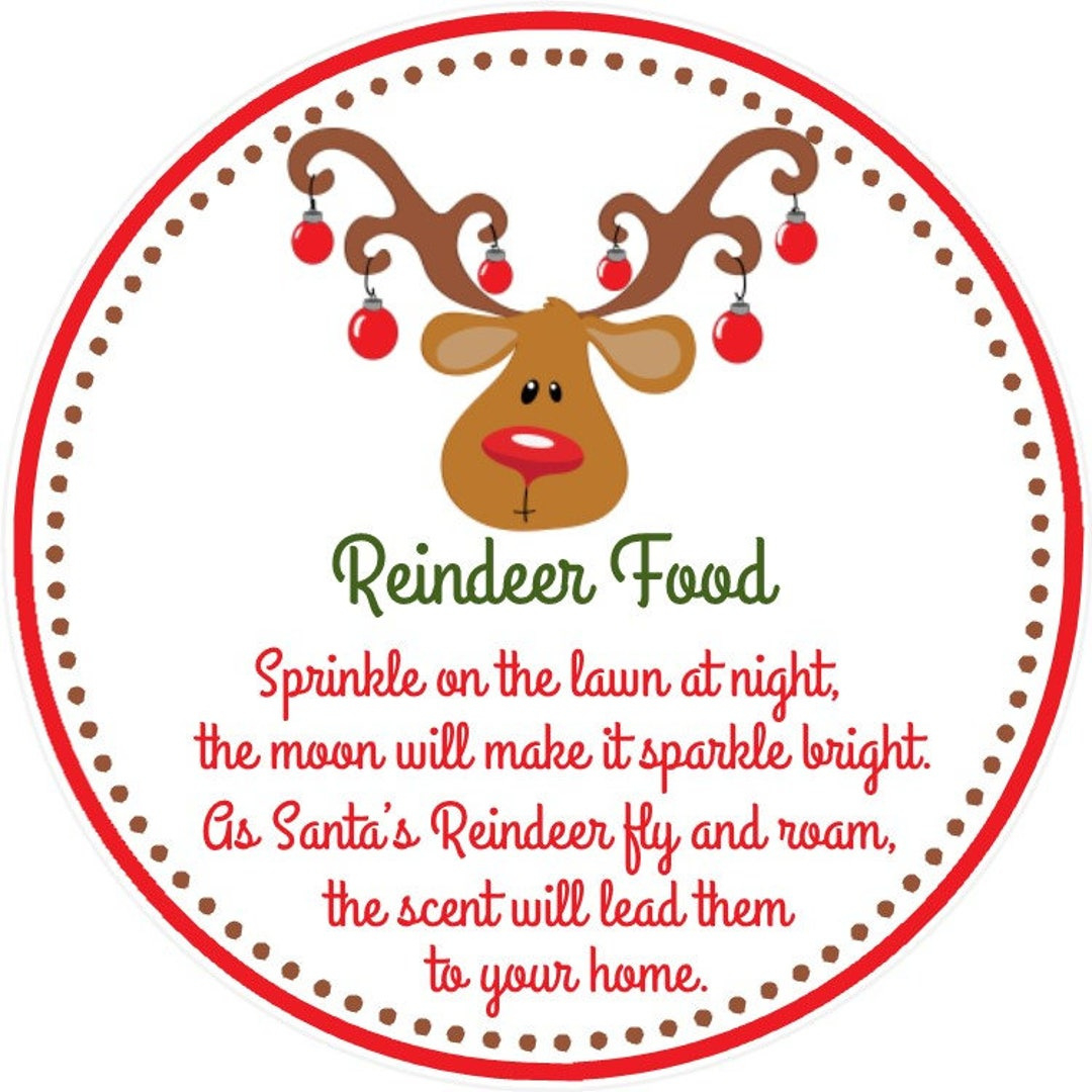 Reindeer Food Tags - Printable File - Instant Download / Reindeer with regard to Reindeer Food Printable Label
