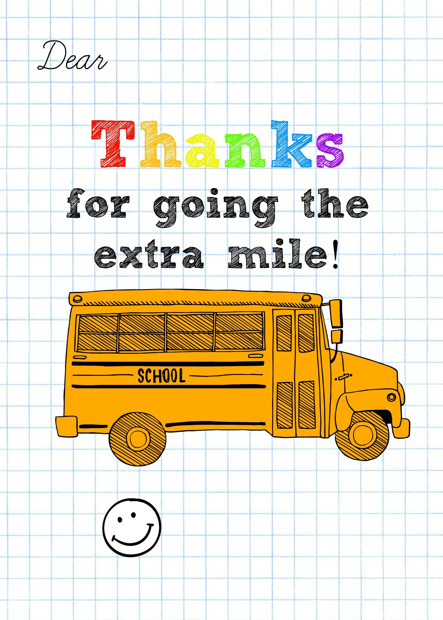 School Bus Driver Gifts Funny School , Cute School Bus Driver intended for Free Printable Thank You Cards For Bus Driver