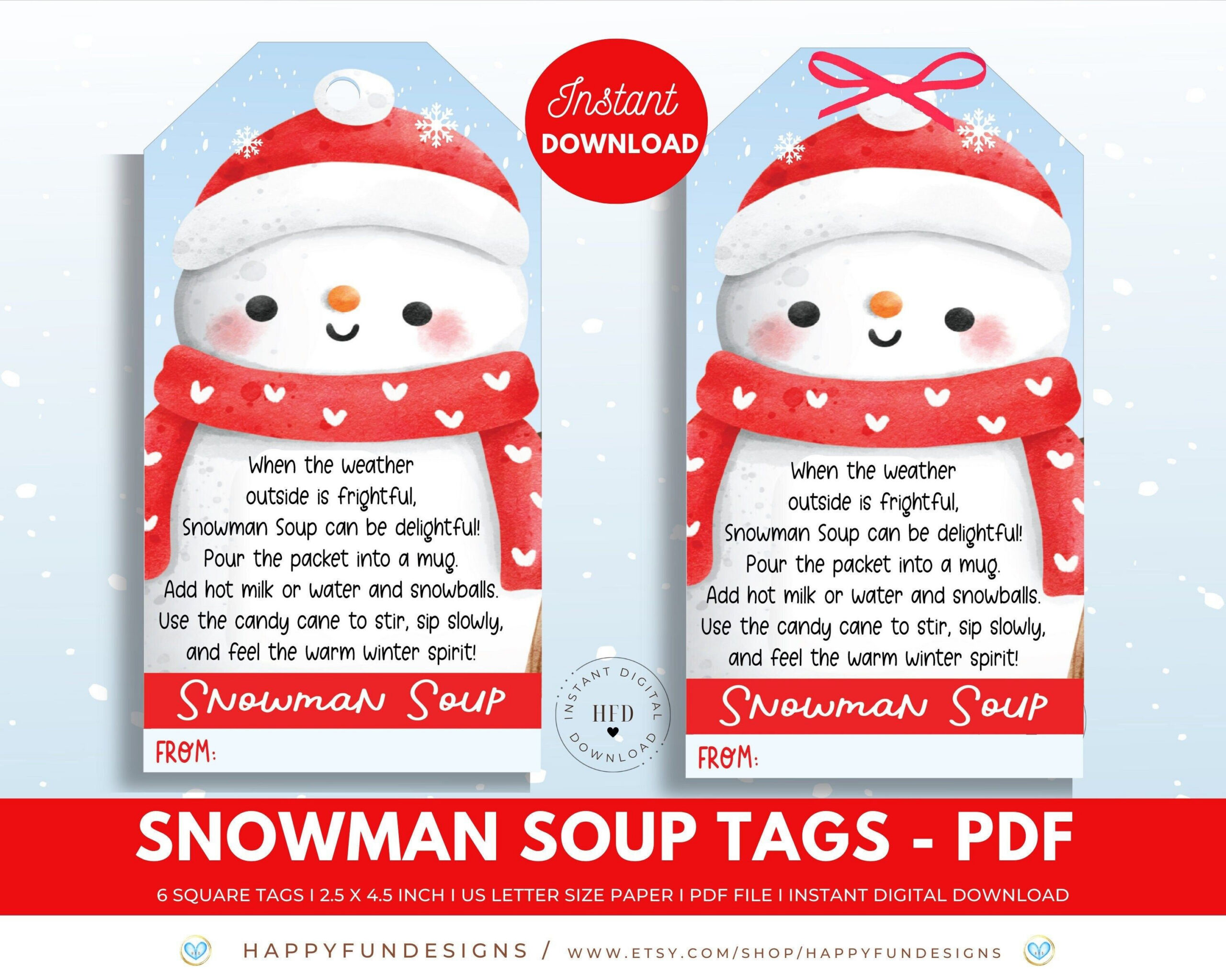 Snowman Soup Tag Printable, Snowman Soup Treat Bag Topper, Pta within Free Printable Snowman Soup Poem Tags