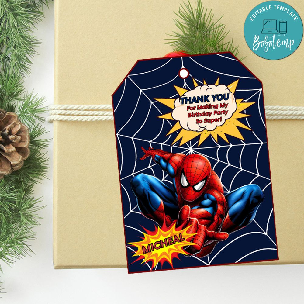 Spiderman Thank You Tag Template To Print At Home | Bobotemp with regard to Spiderman Thank You Cards Printable Free