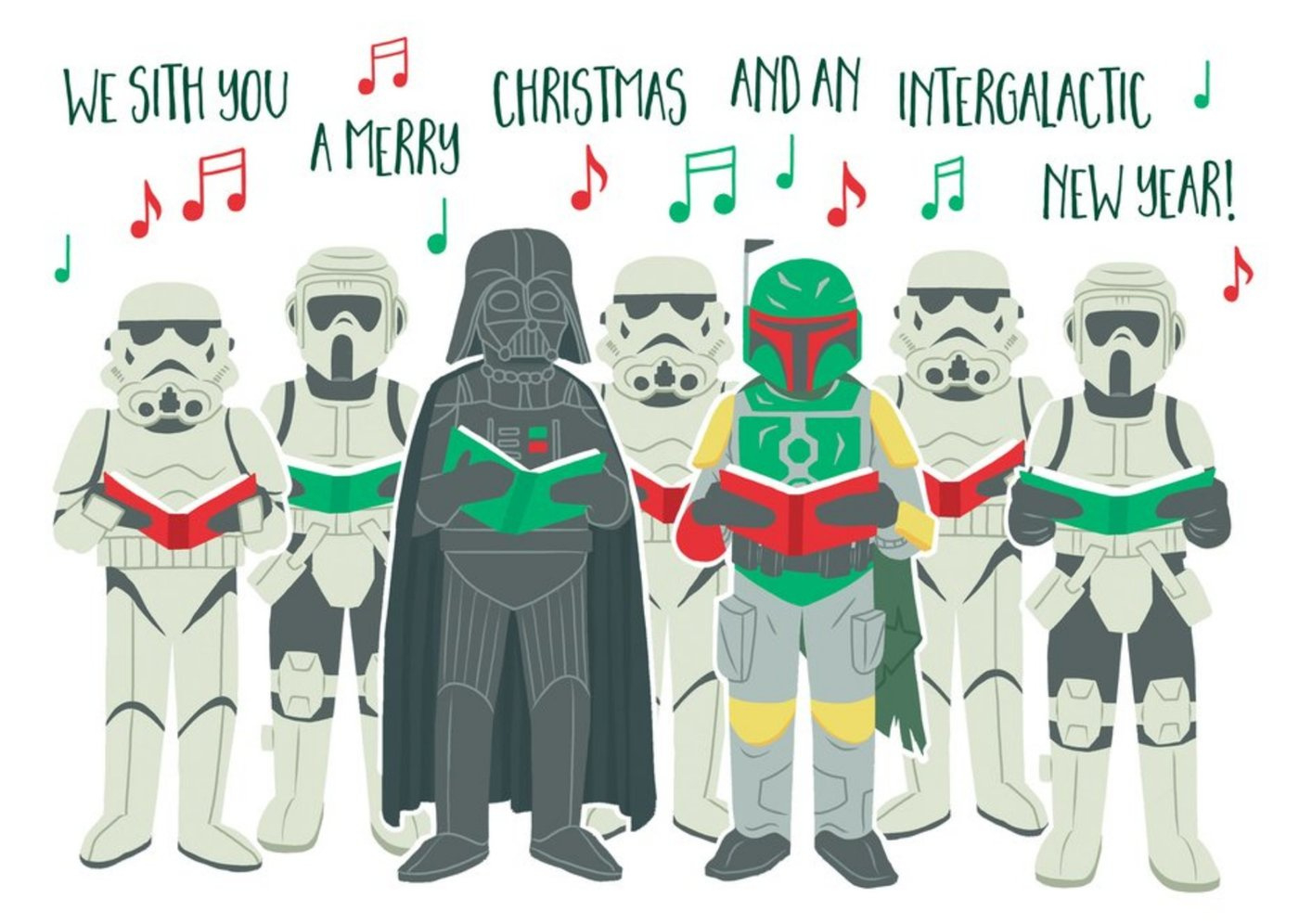 Star Wars Merry Christmas And And Intergalatic New Year Card | Moonpig pertaining to Star Wars Printable Christmas Card