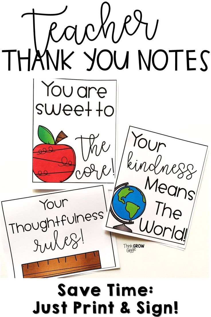 Teacher Thank You Notes And Cards Print And Go intended for Thank You Cards Printable Tpt