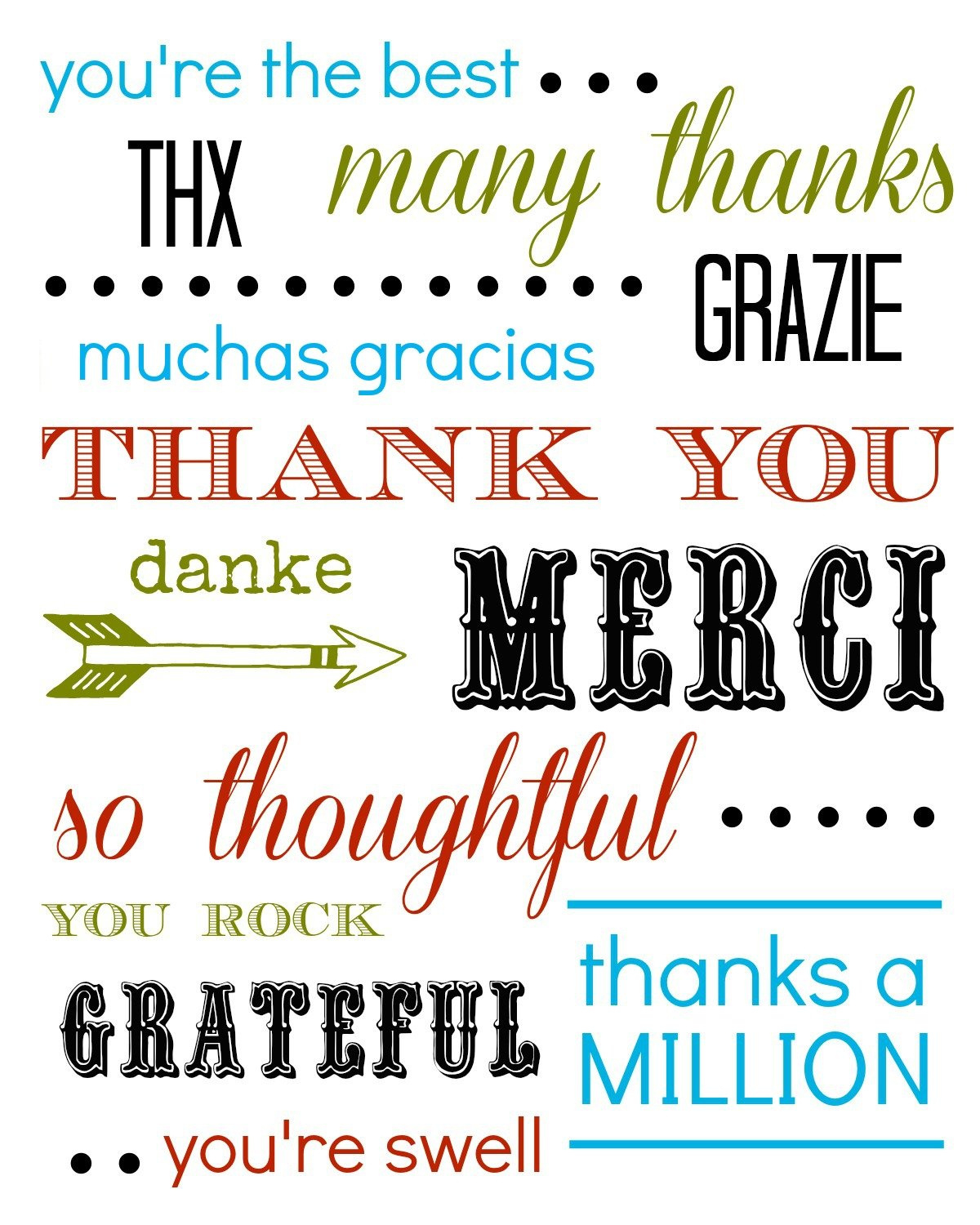 Thank You Card Free Printable with Thank You Cards Printable Free