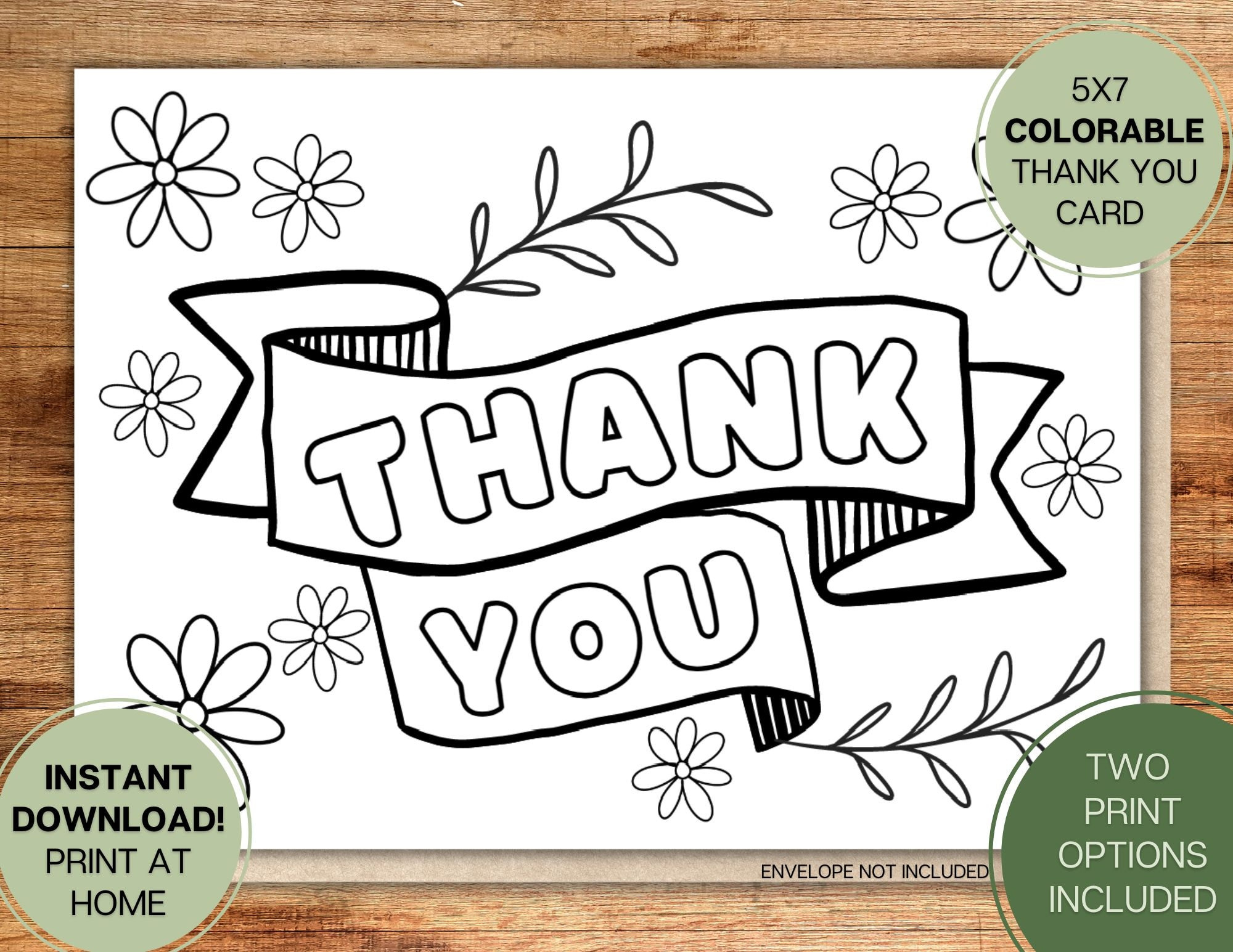 Thank You Card From Child L Colorable Coloring Craft L Gift L for Free Thank You Cards Printable 5X7