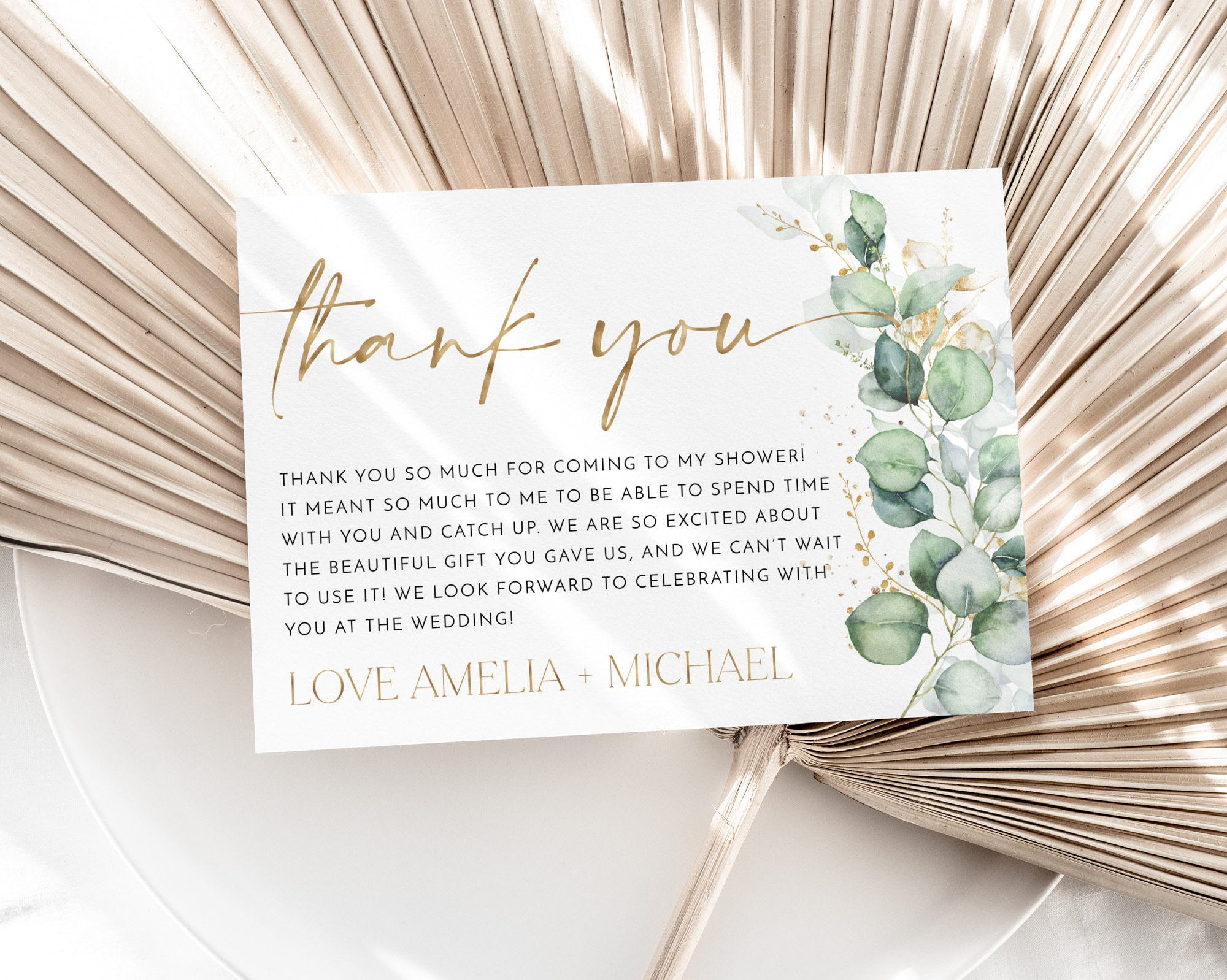 Thank You Card Template, Printable Thank You Card, Instant with Thank You Cards Bridal Shower Printable