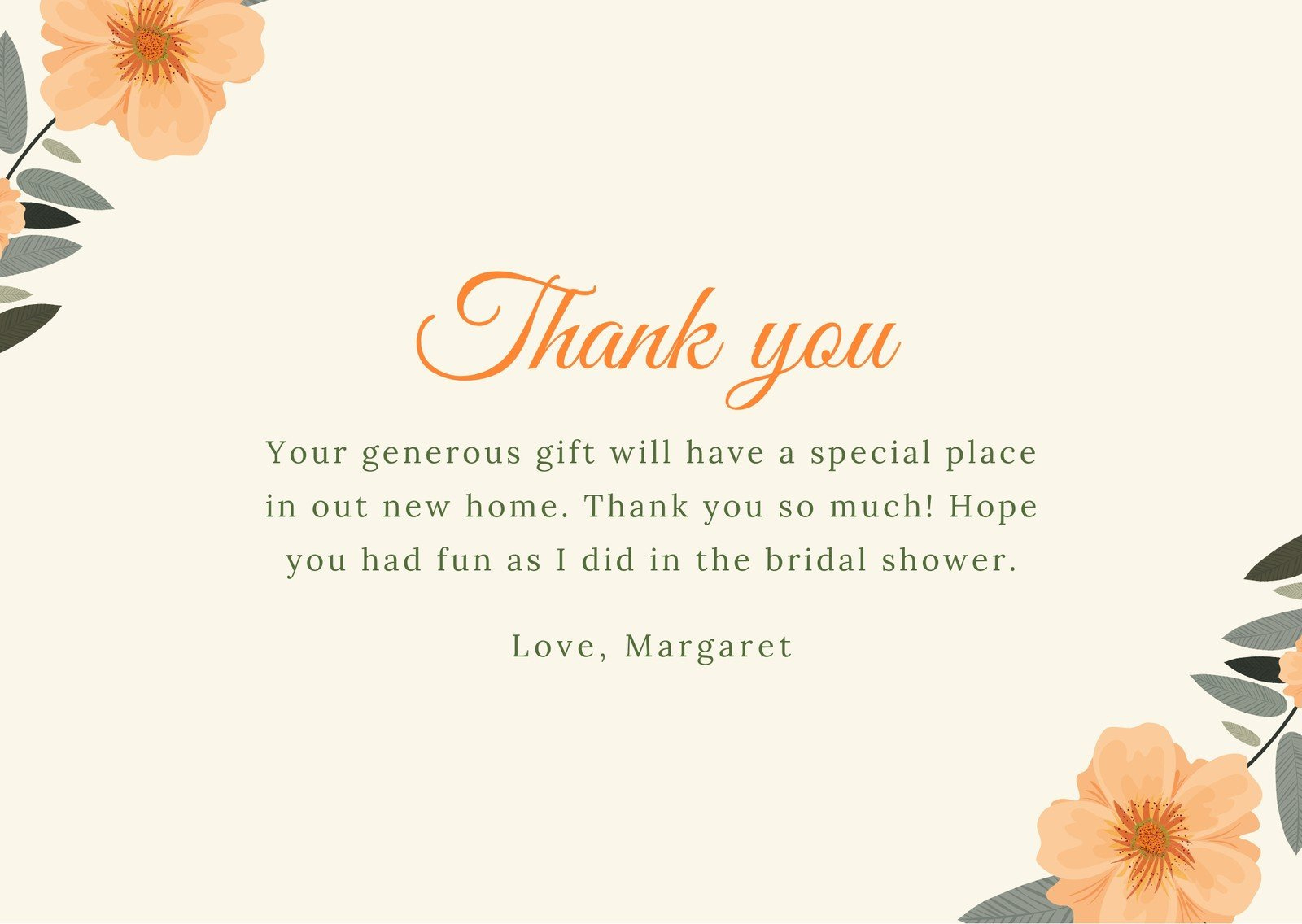 Thank You For Coming To My Bridal Shower Card Template Thank You for Thank You Cards Bridal Shower Printable