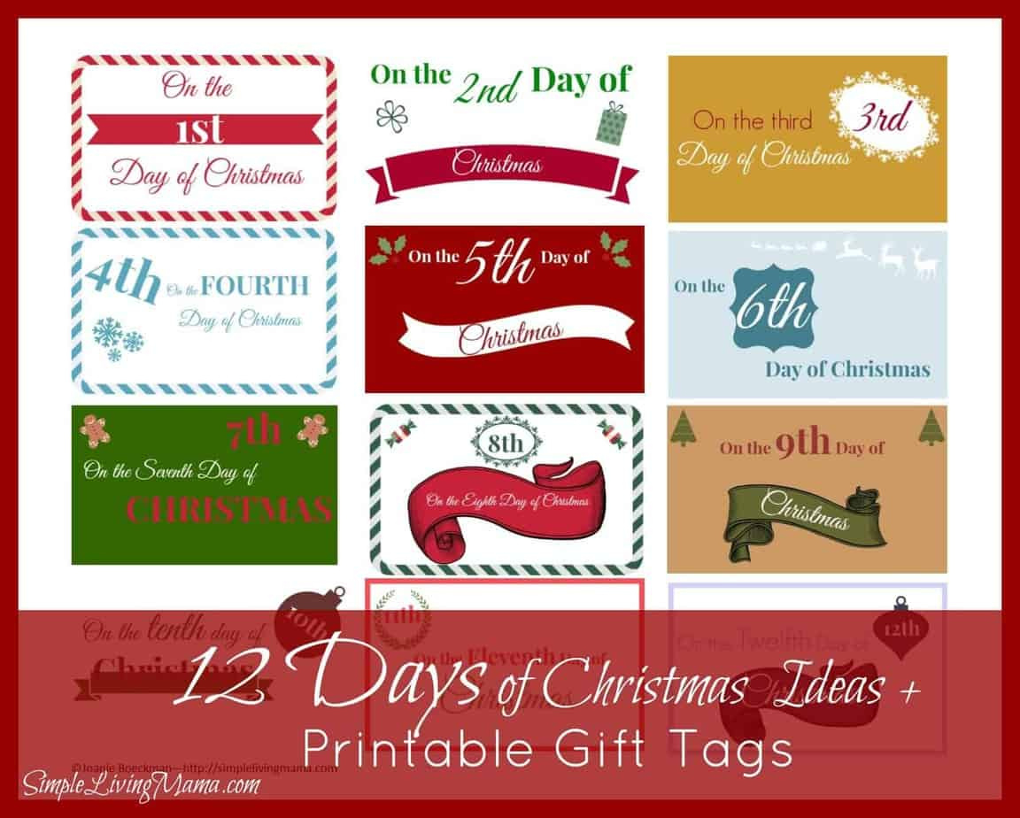 The 12 Days Of Christmas Ideas + Printable Gift Tags - Simple throughout 12 Days Of Christmas Gift Tags Free Printable